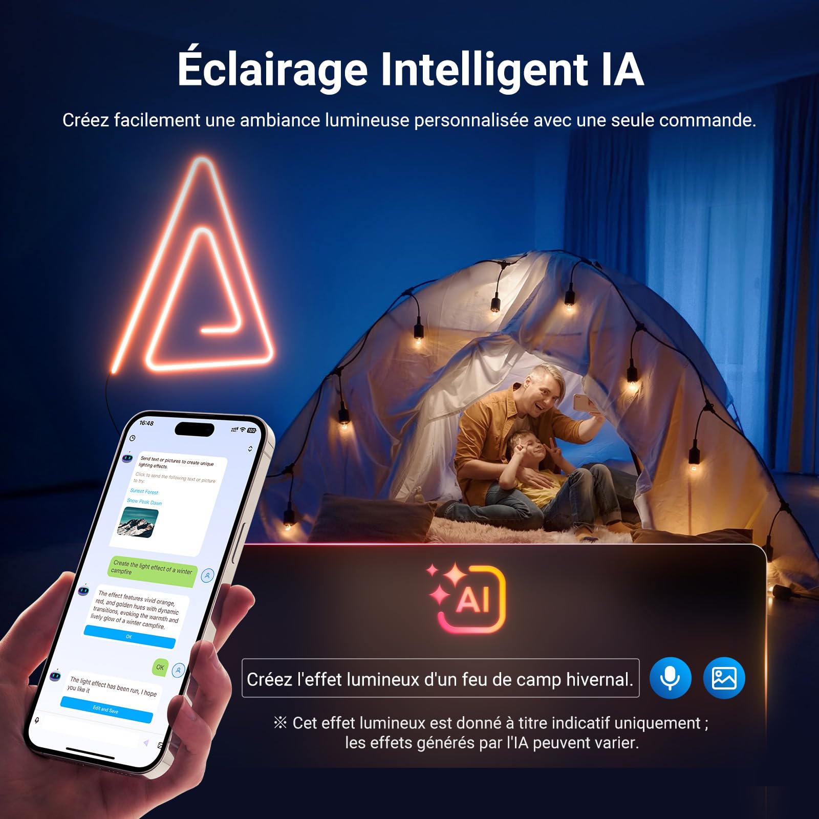 NEEWER 5m Ruban LED, Smart AI RGB Flexible Découpable,NS02
