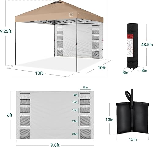 Miniatura 165 de Best Choice Products Carpa Toldo Desplegable de 10x10 pies para Instalación de 1 Persona, Refugio Portátil Instantáneo con Botón de 1 Toque