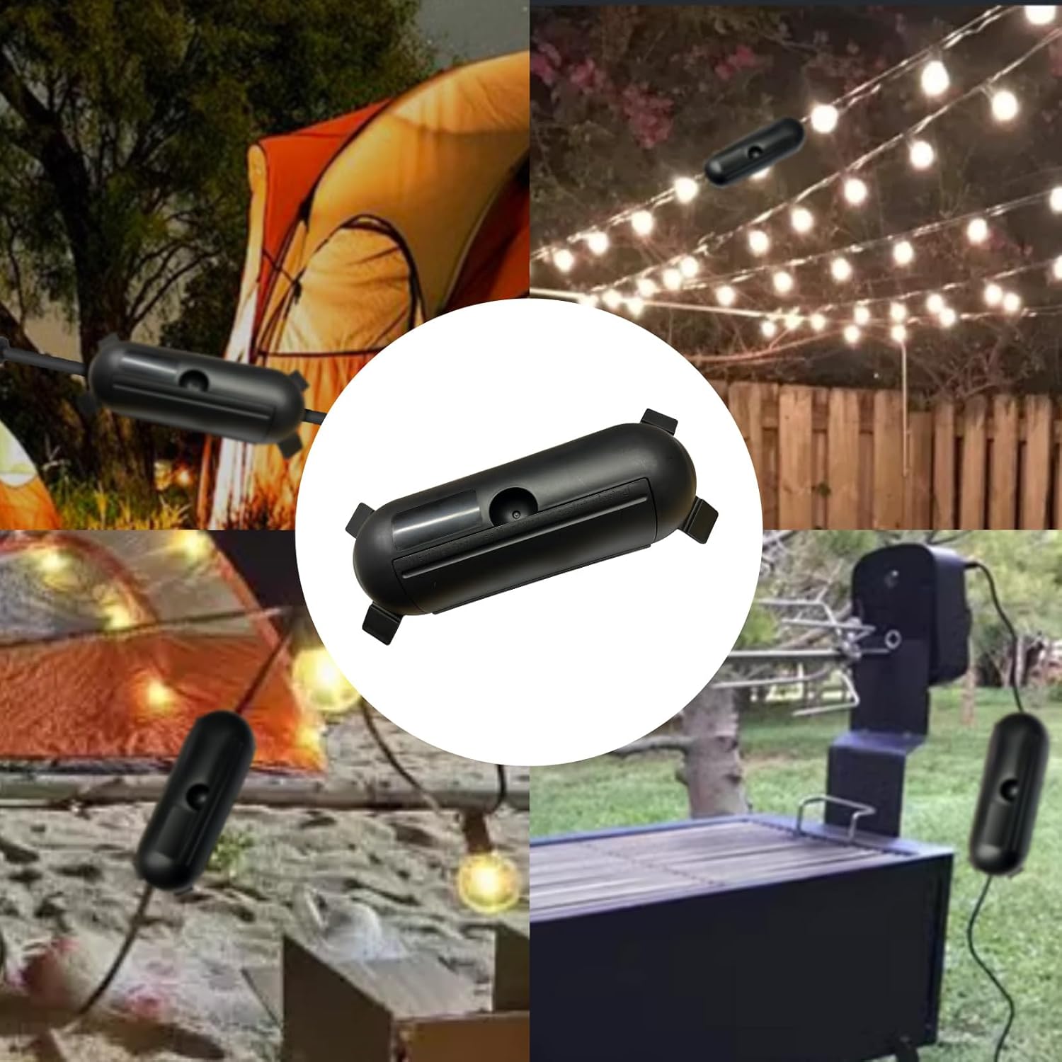 Extension Cord Cover Outdoor Electrical Box IP54 Waterproof Outdoor Extension Cord Cover 2 Pack, Dicio Weatherproof Box Plug Socket Black Cable Protect Outdoor Outlet, Christmas Holiday Decoration