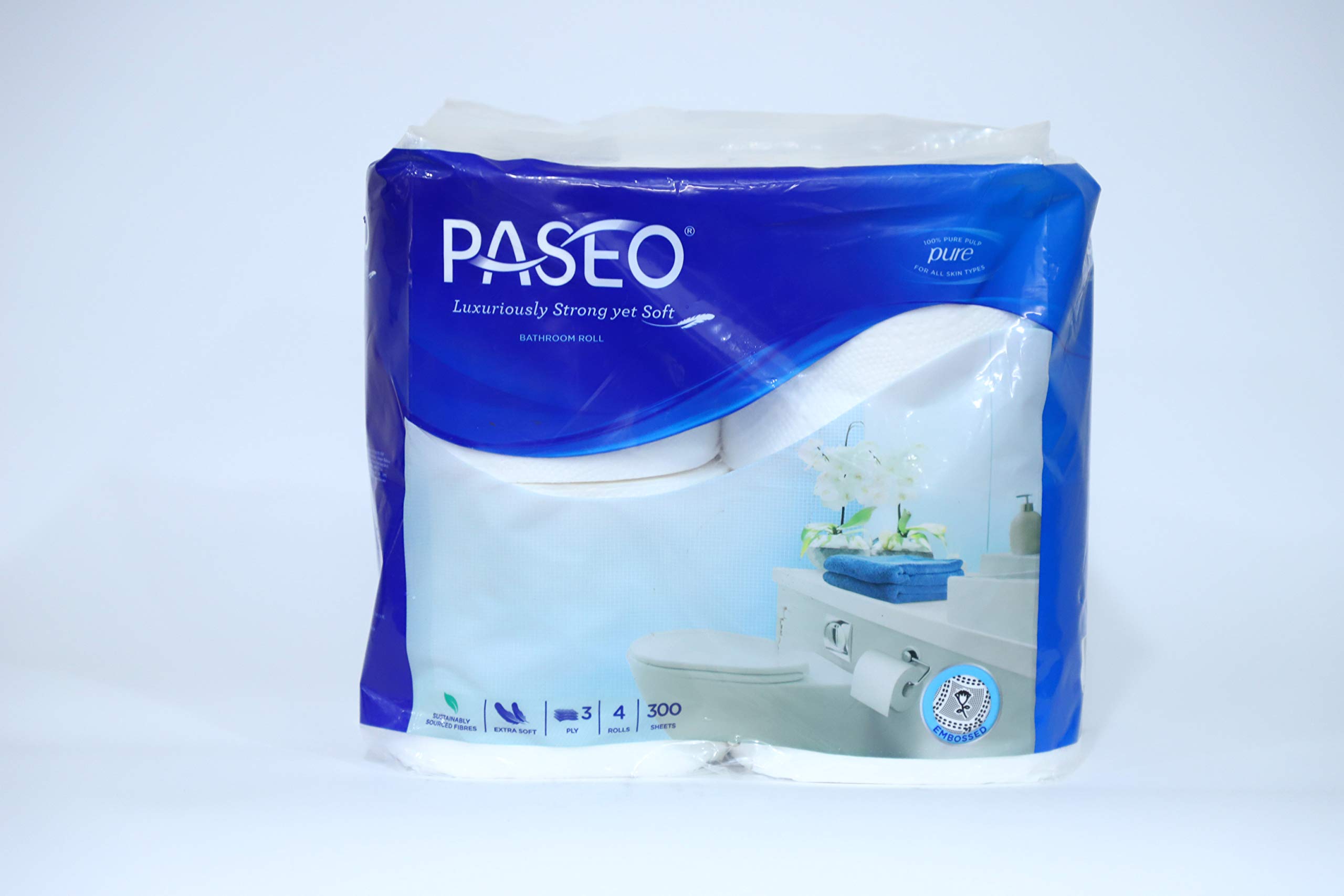 Paseo Elegant International Quality Extra Soft 3 Ply Toilet Paper 8 Toilet Rolls x 300 Toilet Tissue Sheets Sheet Size 9.9 x 10.5 cm-image-48
