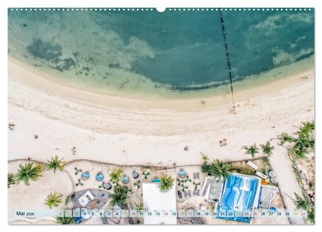 Strand im Blick der Drohne (hochwertiger Premium Wandkalender 2026 DIN A2 quer), Kunstdruck in Hochglanz: Wunderschöne Strände, Einladungen für den ... Bilder von oben. (CALVENDO Natur)