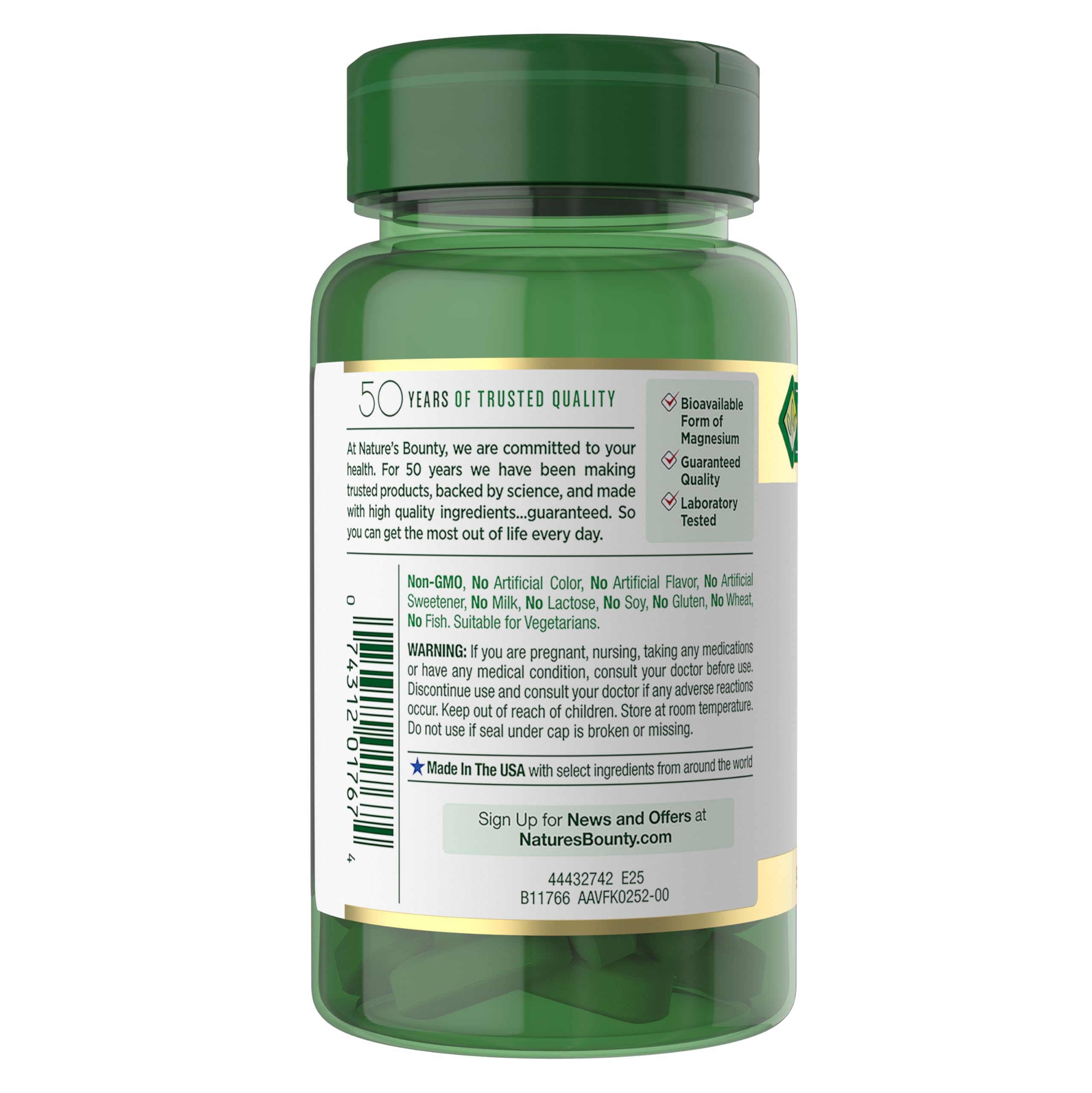 Nature’s Bounty Magnesium Citrate, Vegetarian, Gluten Free, 90 Capsules — Amazon image 8