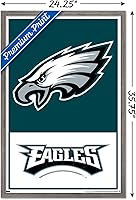 Vista 3 de Trends International NFL Philadelphia Eagles - Póster de pared con logotipo 21, 22.375 x 34 pulgadas, versión enmarcada de madera de granero