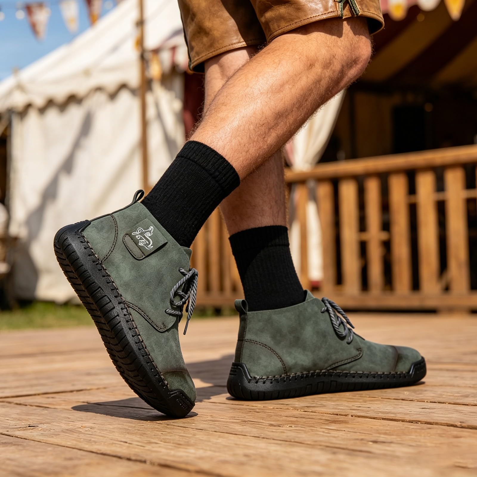 Zapatillas Casuales de caña Alta con Cordones, Estilo clásico y de Color Liso.