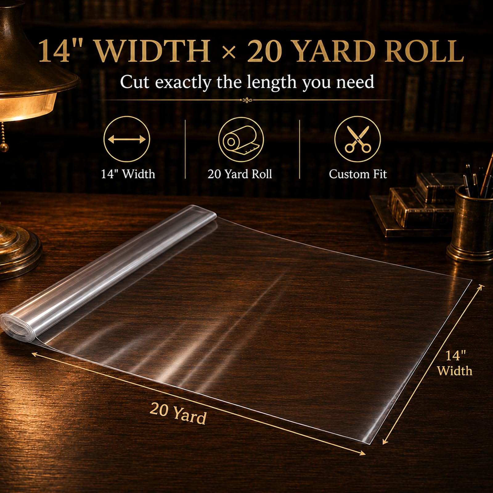 Dunzoom Rouleau de papier contact transparent 35,6 cm x 18,1 m pour protection de livre, autocollant transparent pour couvrir des livres et des documents