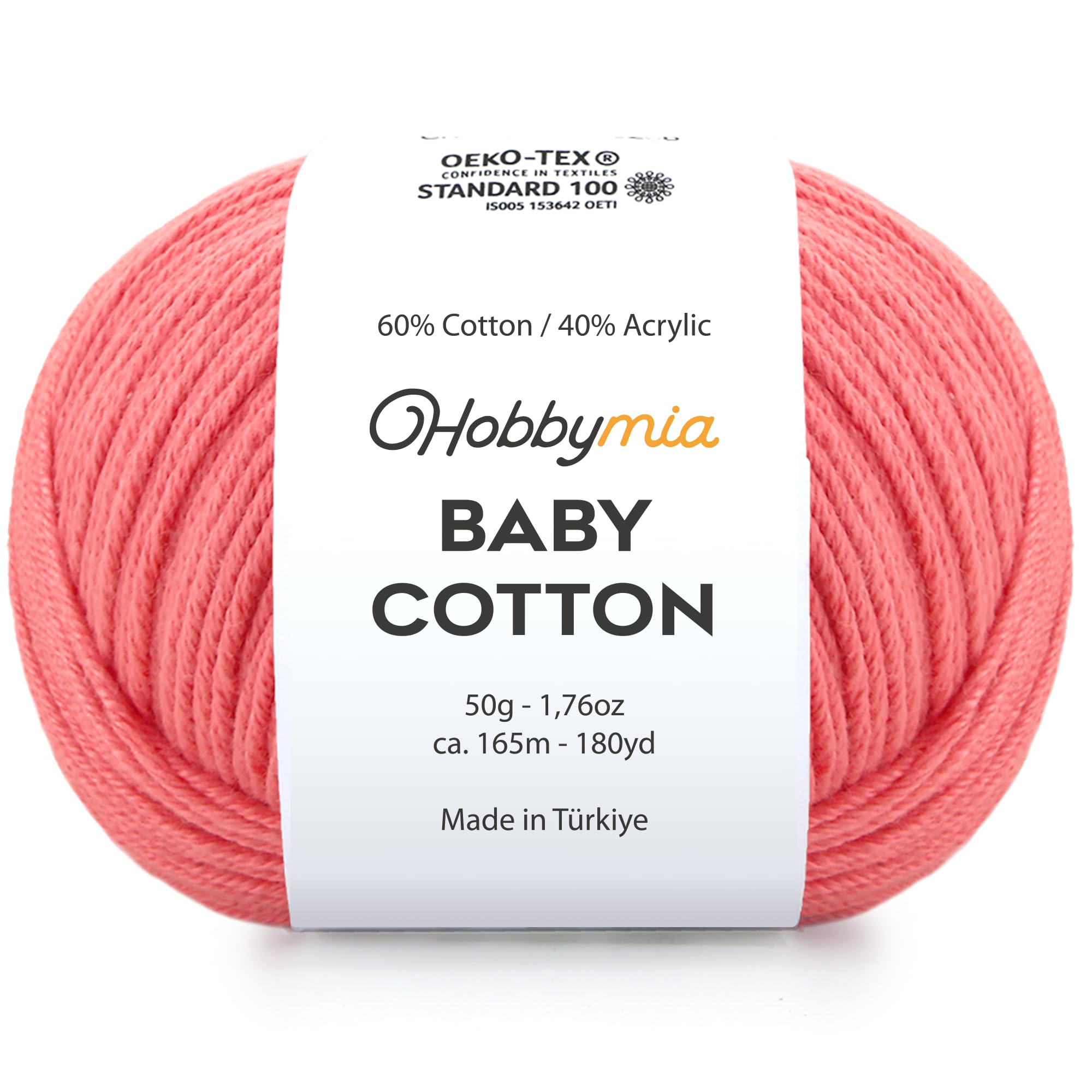Baby Cotton Blend Yarn – Soft Sport Weight Yarn for Crochet & Amigurumi - 50g/180yds - 60% Cotton 40% Acrylic - Ideal for Baby & Knitting Proj.(Neon Green, 1 Ball) — view 29