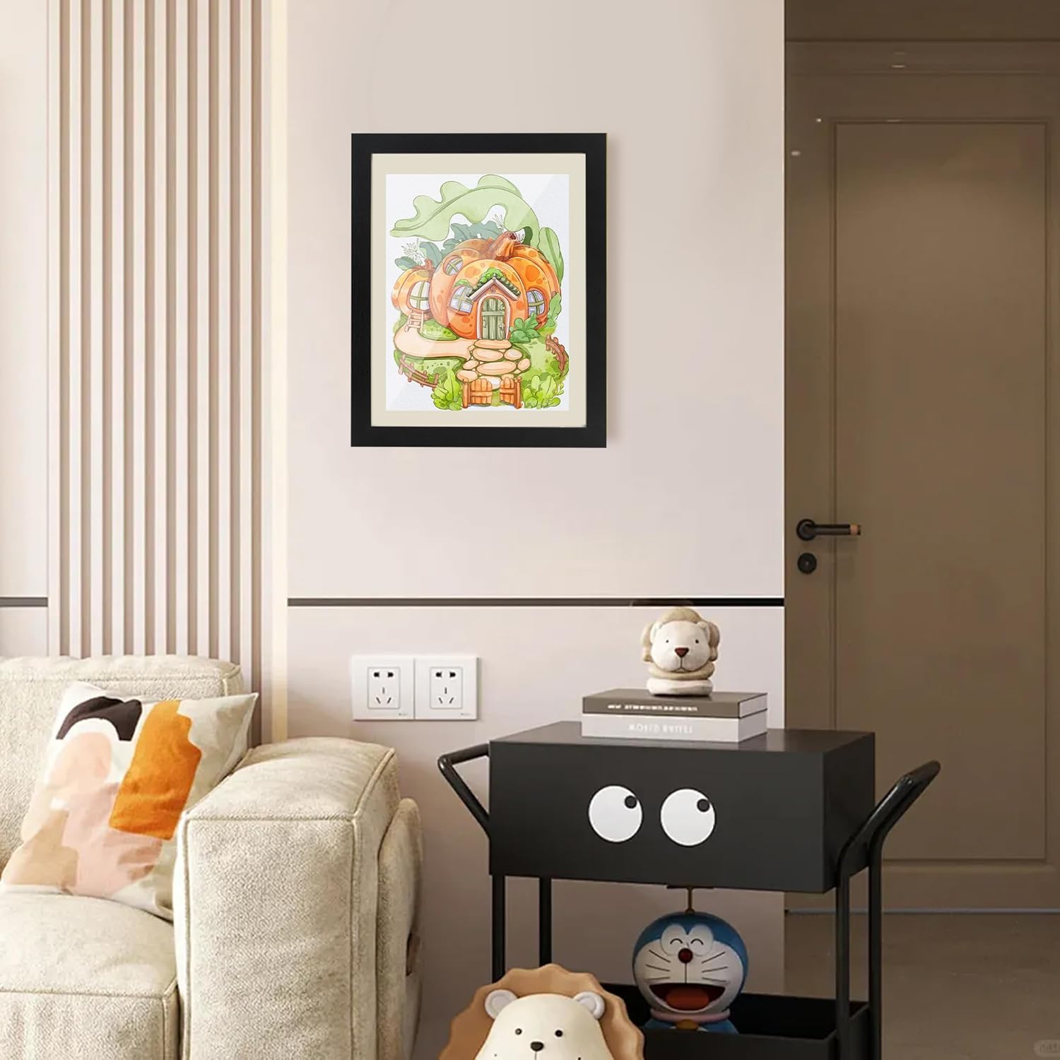 Changeable Kids Art Display Frames 8.5x11 Wall Gallery - 4 Pack Front Loading Storage for Classroom, Daycare & Home |Holds 50 Artworks Each | No Nail Needed (Black)