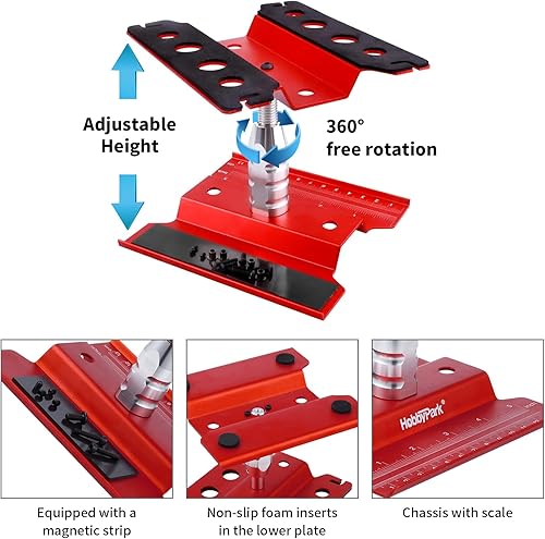 Miniatura 3 de Estación de trabajo de reparación de soporte de trabajo de automóvil a control remoto, herramientas de pasatiempos de aleación de aluminio para 110