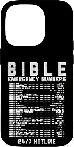 Miniatura 40 de Funda de regalo cristiana para iPhone 11 con números de emergencia bíblica, versículo de Dios Jesús, fe