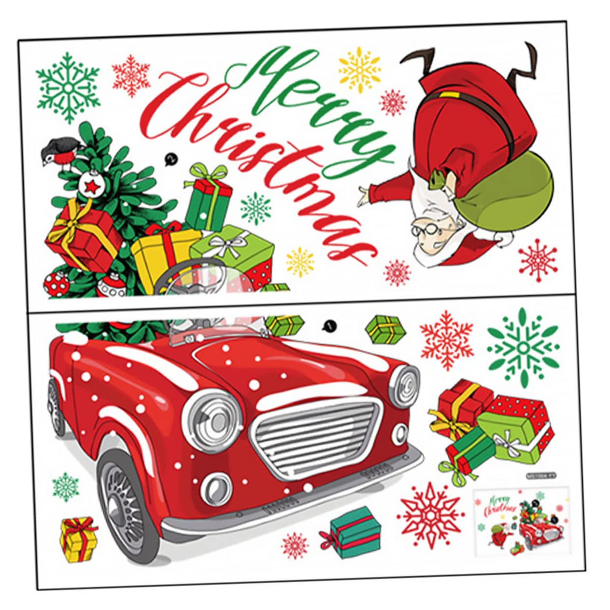 Alipis 5 Ensembles Autocollant mural de Noël decoration hiver décoration hiver fenêtre s'accrocher murale de porte de noël fenêtre de s'accroche décoration murale de Noël PVC
