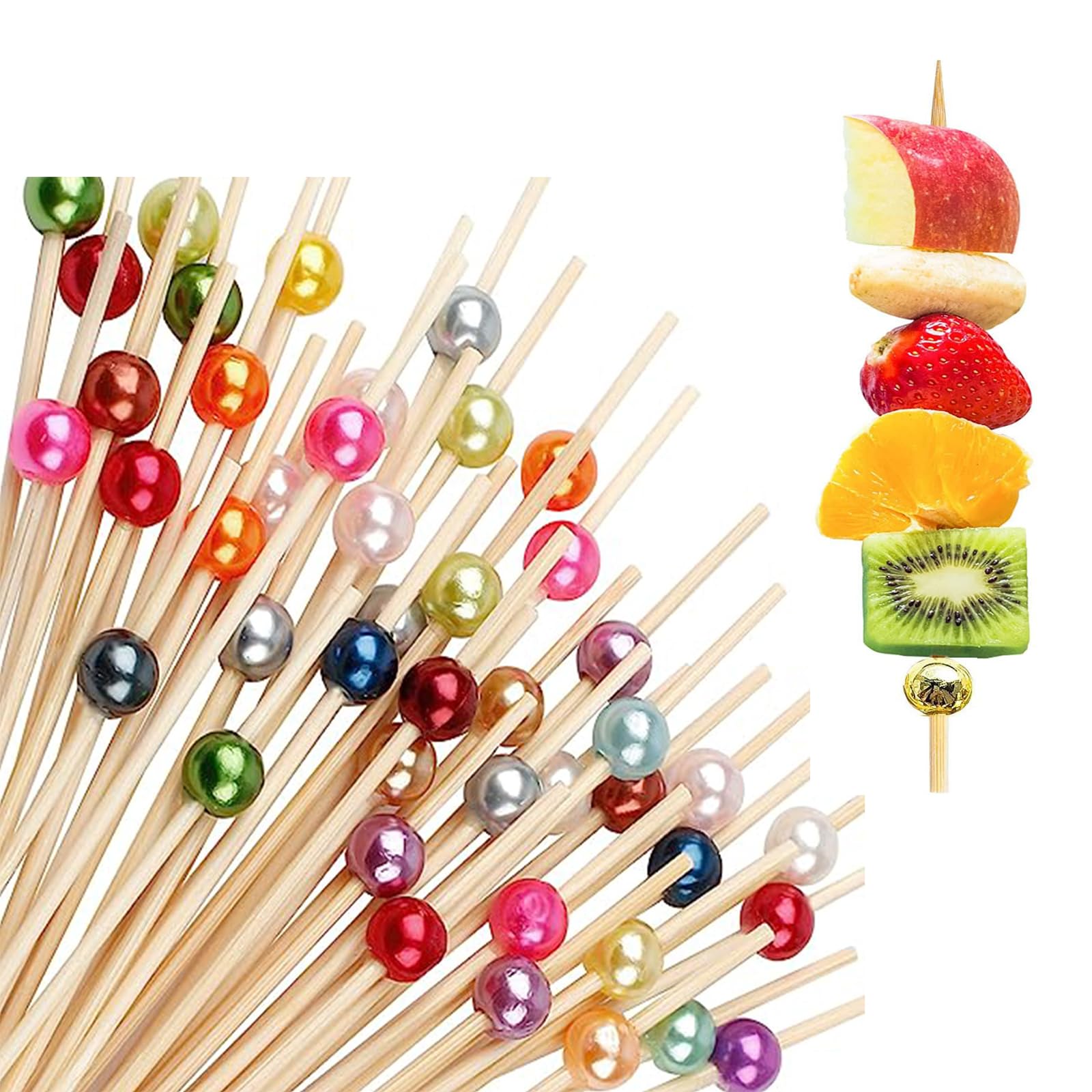 NUDFSY Cocktail Sticks 100 Counts Wooden Toothpicks Party Supplies