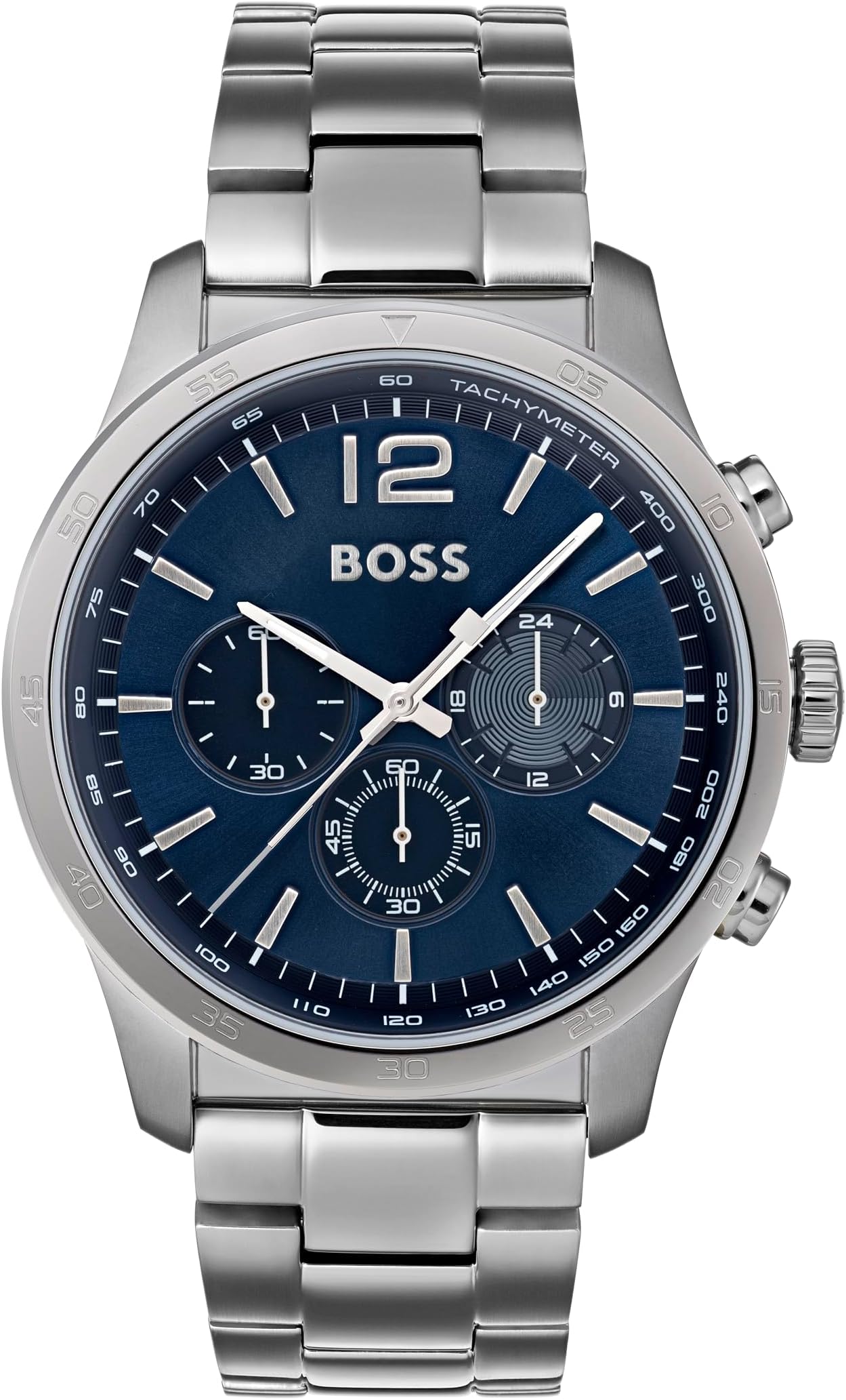 Chronograph Quartz Watch Men With Silver Stainless Steel Bracelet - 1513527