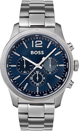 BOSS Chronograph Quartz Watch Men With Silver Stainless Steel Bracelet - 1513527