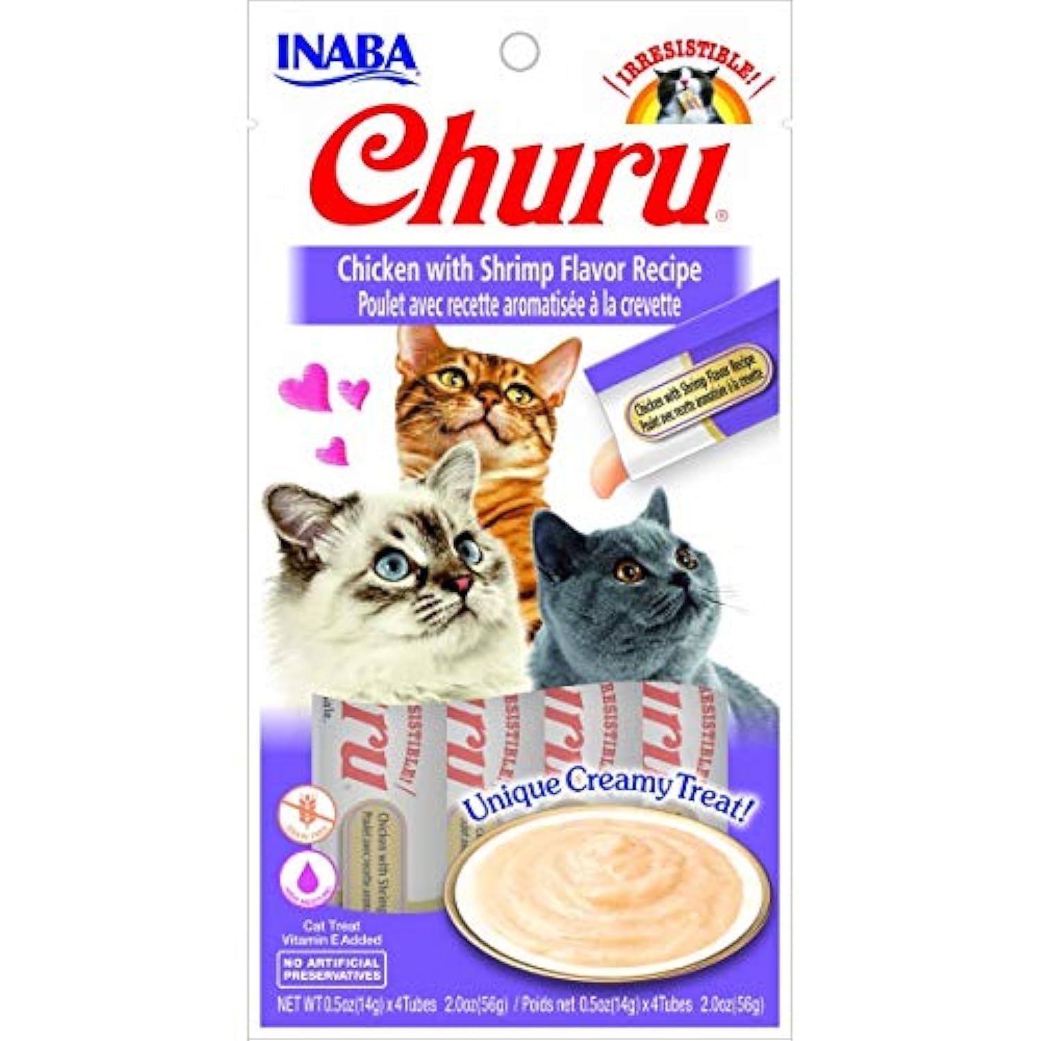 INADA CHURU PUREE CHICKEN WITH SHRIMP FLAVOR RECIPE 4 x15g