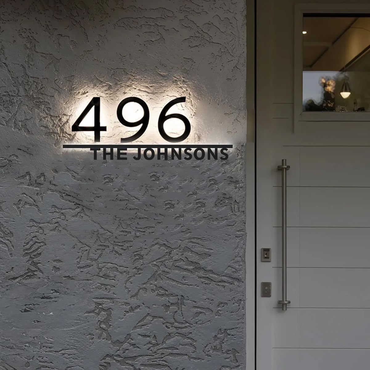Targhette Personalizzate Illuminate Con Numeri Civici Per Esterni, Targhette Personalizzate Con Numeri Civici Per Porte Da Appendere Alla Parete, Targhe 3D In Acrilico Con A LED(18in)