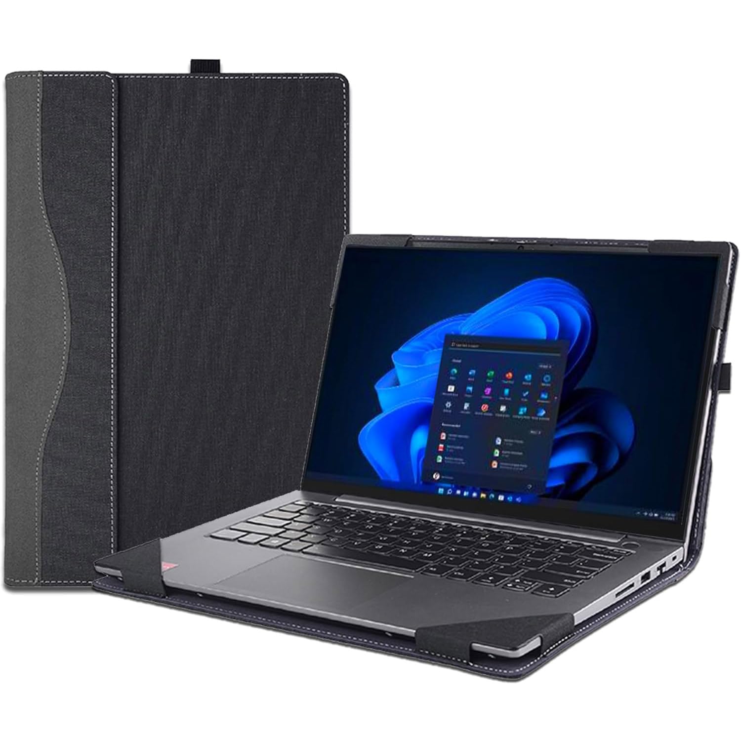 Funda para Lenovo V15 G4 de 15.6 pulgadas en símil piel desmontable color gris oscuro 8