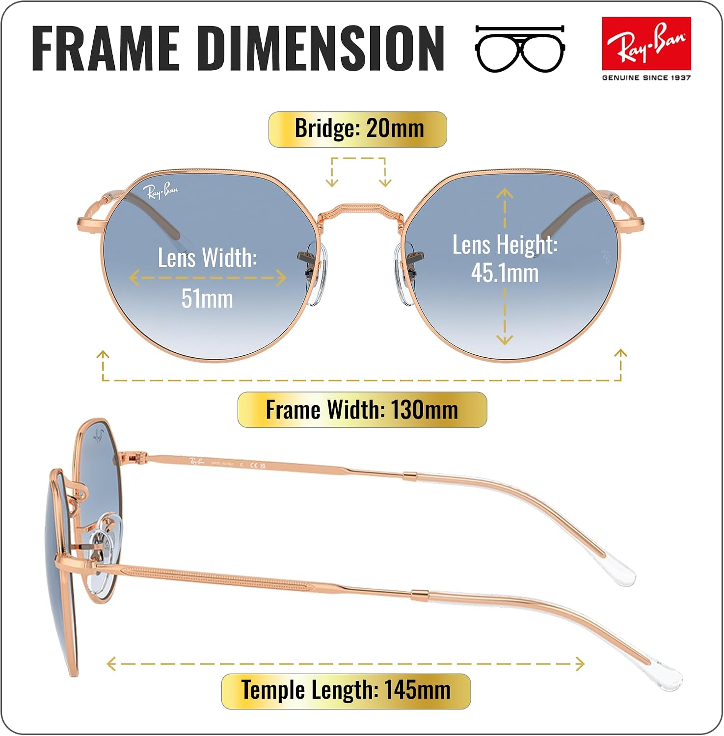 Ray-Ban RB3565 Jack Square-Round Shape Sunglasses with Official Kit image 5