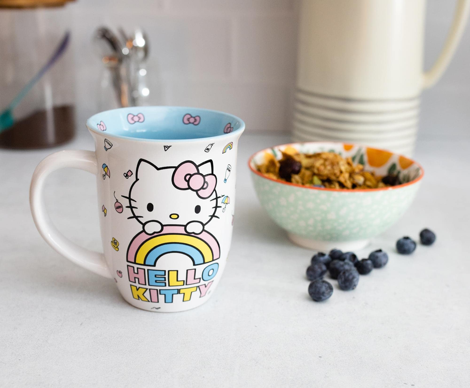 Silver Buffalo Hello Kitty Glas-Kaffeetasse (473 Ml) - Lila, Mit Hello Kitty-Motiv Auf Beiden Seiten, Offizielles Sanrio-Merch