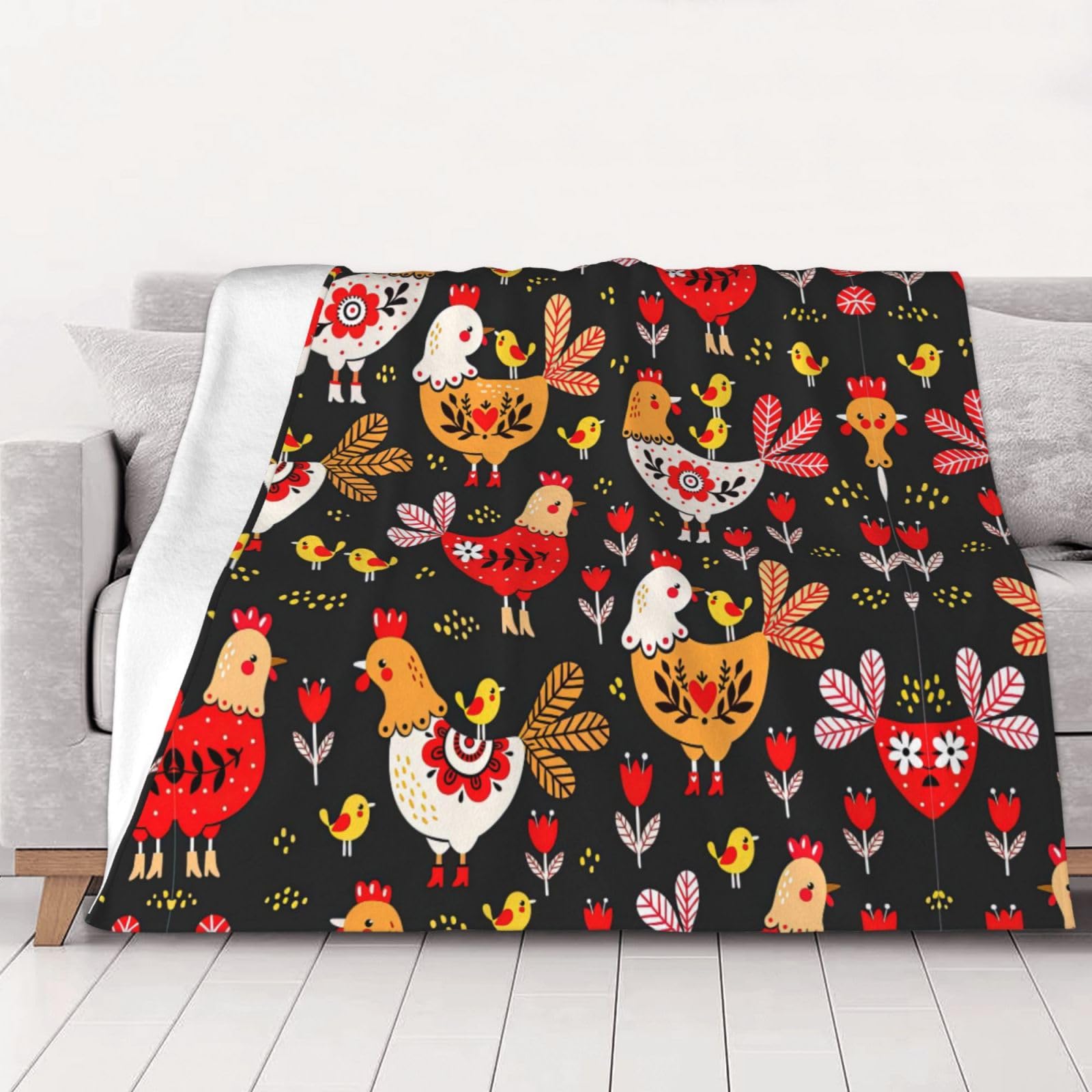 Couverture flanelle coq plaid canapé couverture de voyage légère et douce