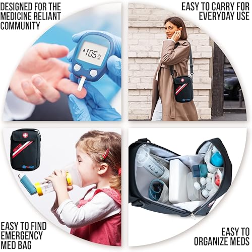 Miniatura 6 de PracMedic Bags - Estuche de viaje de insulina bolsa de medicamentos de viaje bolsa de medicina para diabetes para suministros médicos insulina epíp