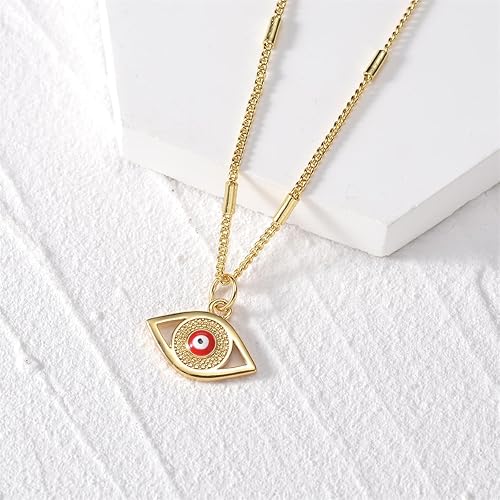 Miniatura 6 de Collar contra el mal de ojo para mujer, chapado en oro de 18 quilates, con dije de ojo turco de la suerte, collar de ojo azul turco para mujer