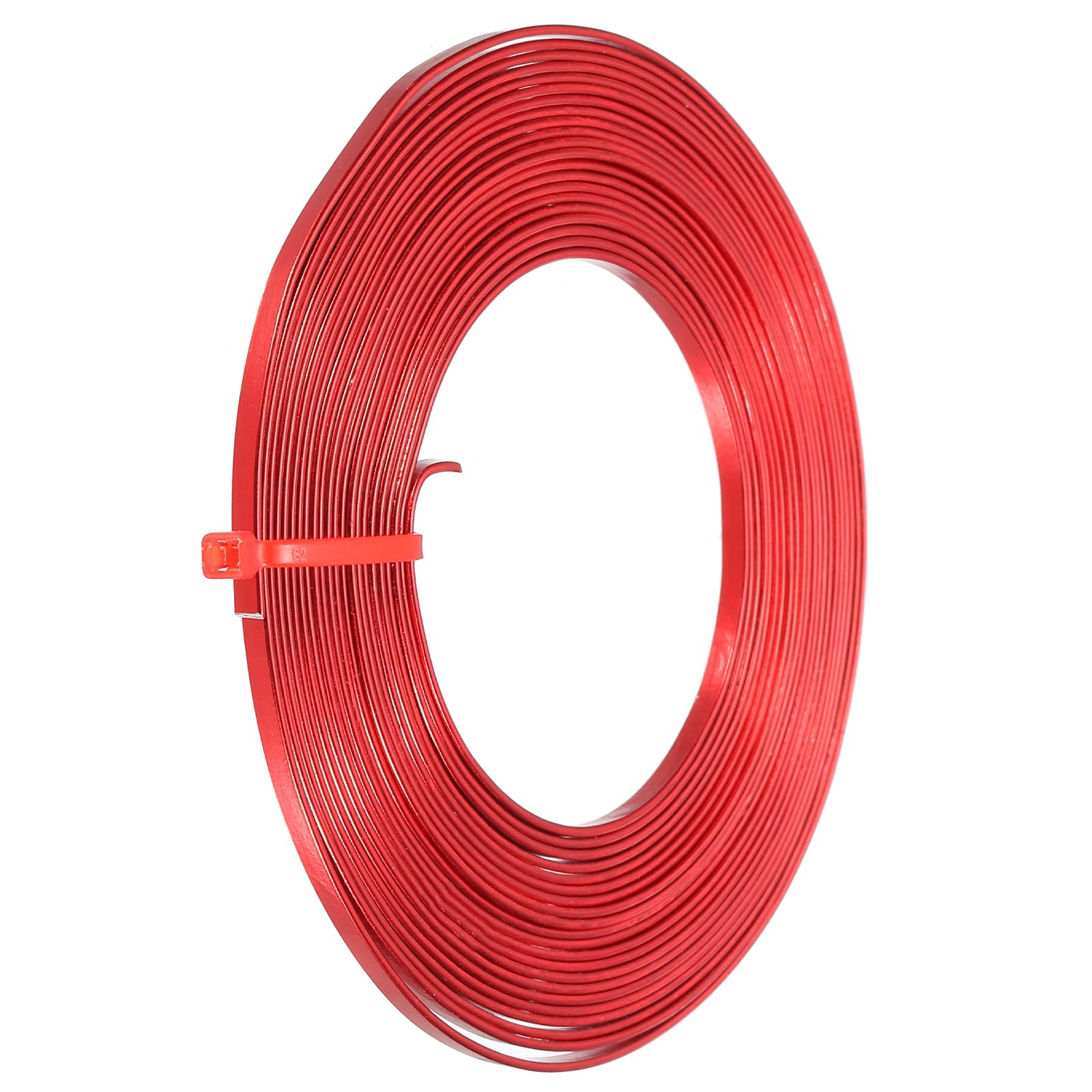 PATIKIL 16.4 Feet Flat Aluminum Wire, 18 Gauge Bendable Anodized Aluminum Wire 3mm Wide Beading Craft Wire for Jewelry Making Red