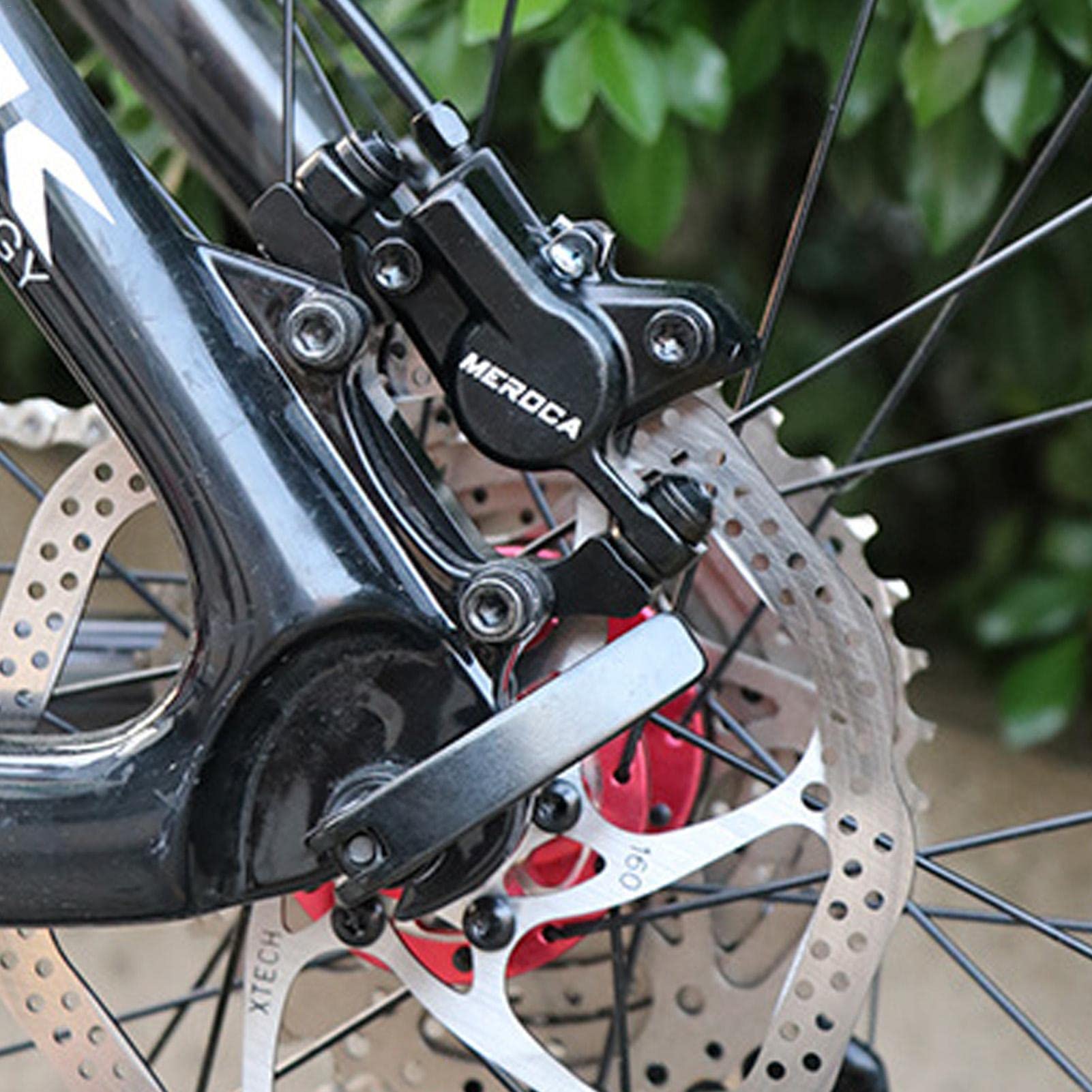 Yeeda Freno a disco idraulico, freni a disco per bicicletta | 1 leva freno per bicicletta con 3 dita leva del freno, guida a doppio pistone, pompa a leva regolabile