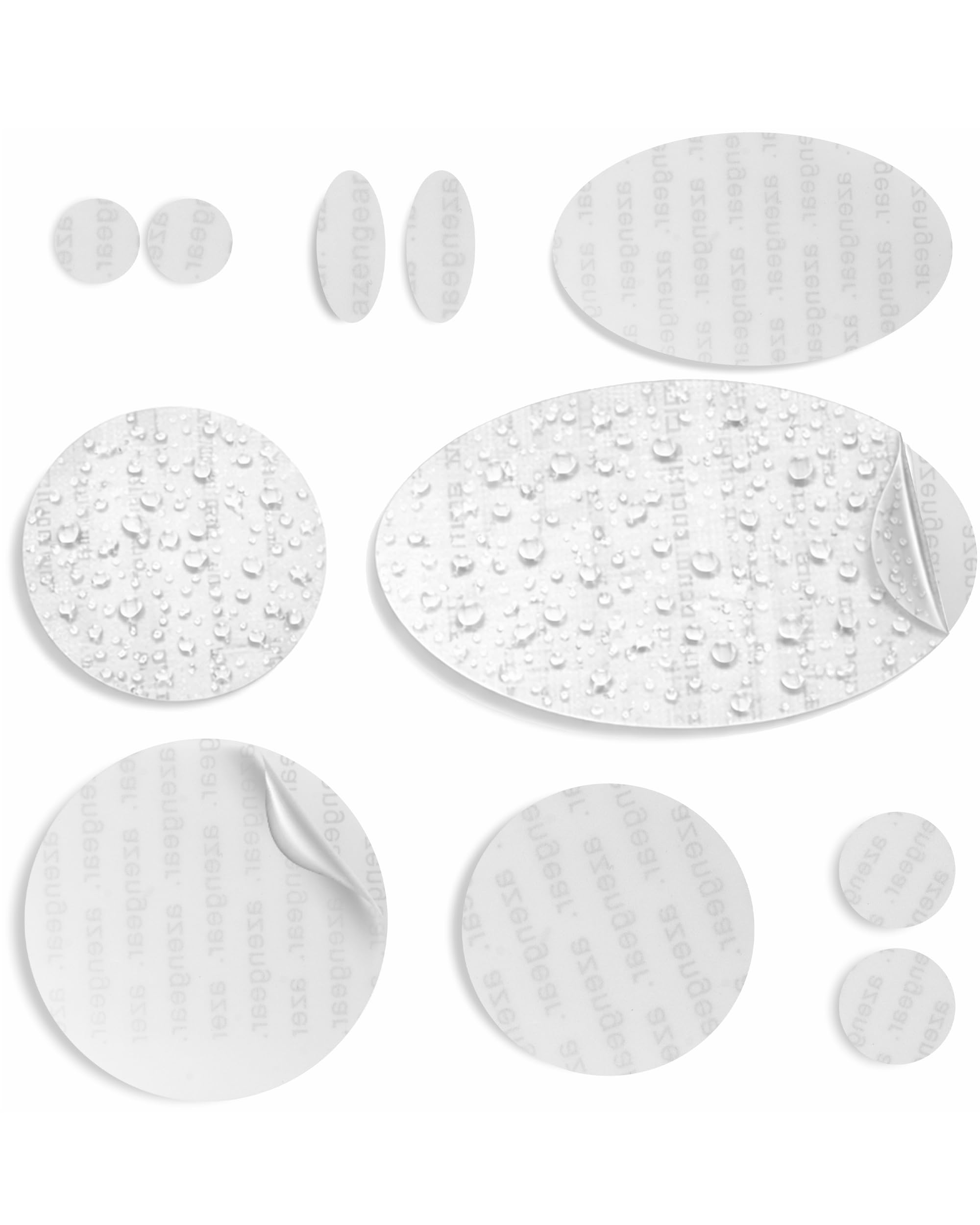 aZengear Repair Patches (30+ Colours) for Down Jackets, Puffer Coats, Tents, Shoes, Upholstery - Stick On, Waterproof, Tear-Cold-Heat-Resistant Nylon Polyester Fabric (11 Pcs)