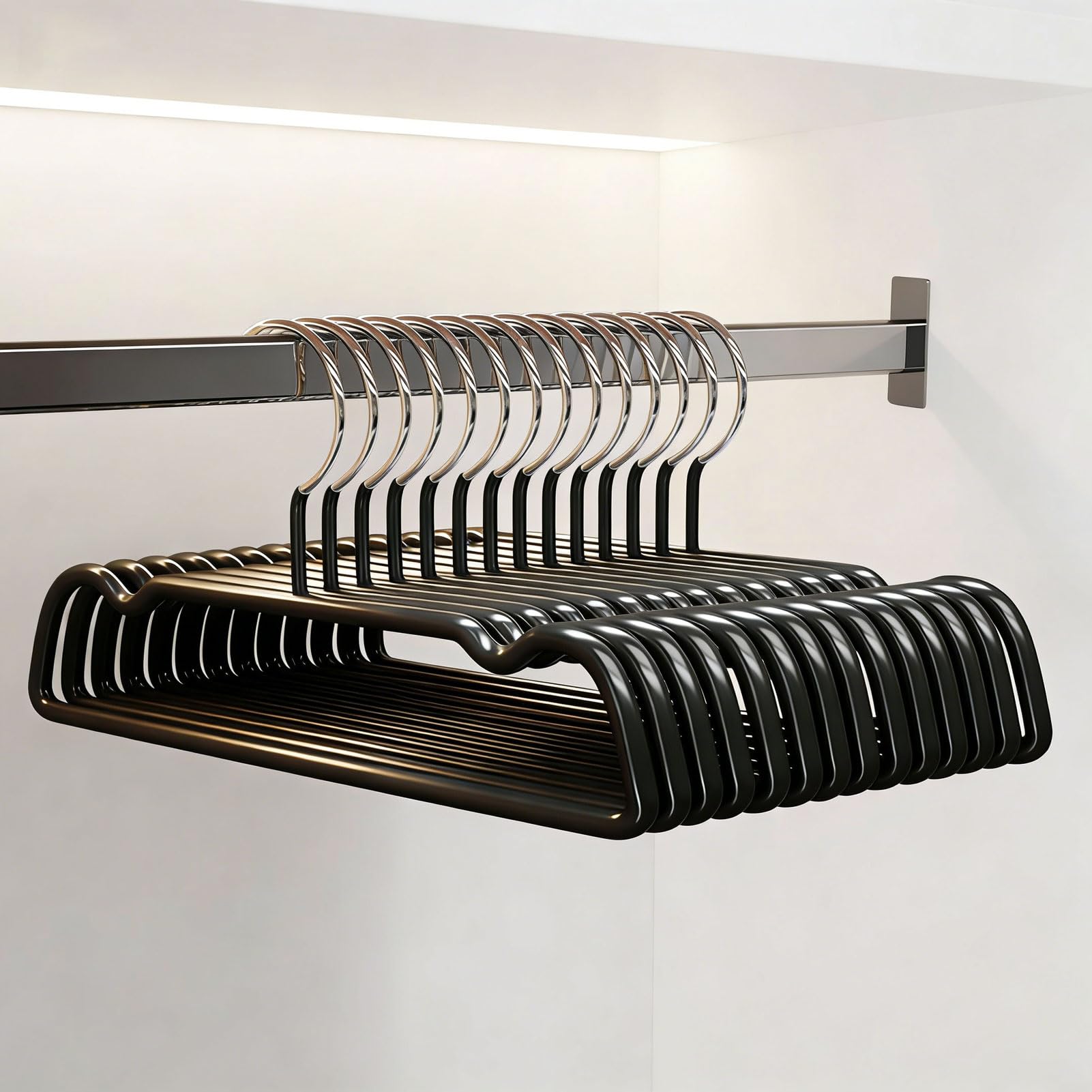 Genérico Ganchos para Pantalones Anti-Deslizantes, Resistentes con Recubrimiento,No Dejan Marca,Ahorradores de Espacio para Ropa y Armario (C 33.5x18cm/13x7in(10 Items))
