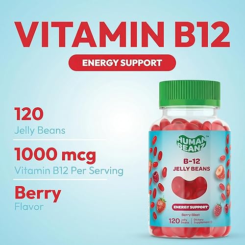 Miniatura 2 de Vitamina B12 metilada, gomitas de jalea para adultos, salud cerebral y refuerzo de energía, cabello, piel y uñas saludables, suplementos