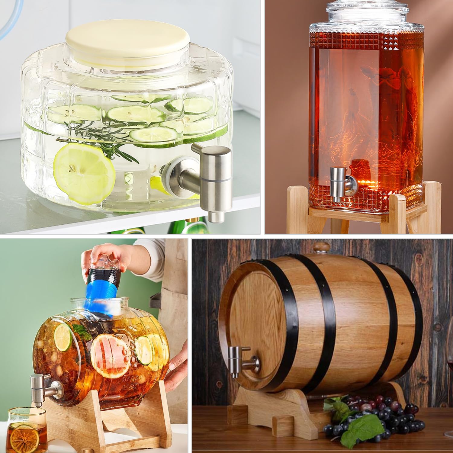 Grifo para Dispensador de Bebidas de Repuesto, Grifo Dispensador de 304 Acero Inoxidable, Grifos Dispensador de Agua para Garrafas, Vino, Cerveza