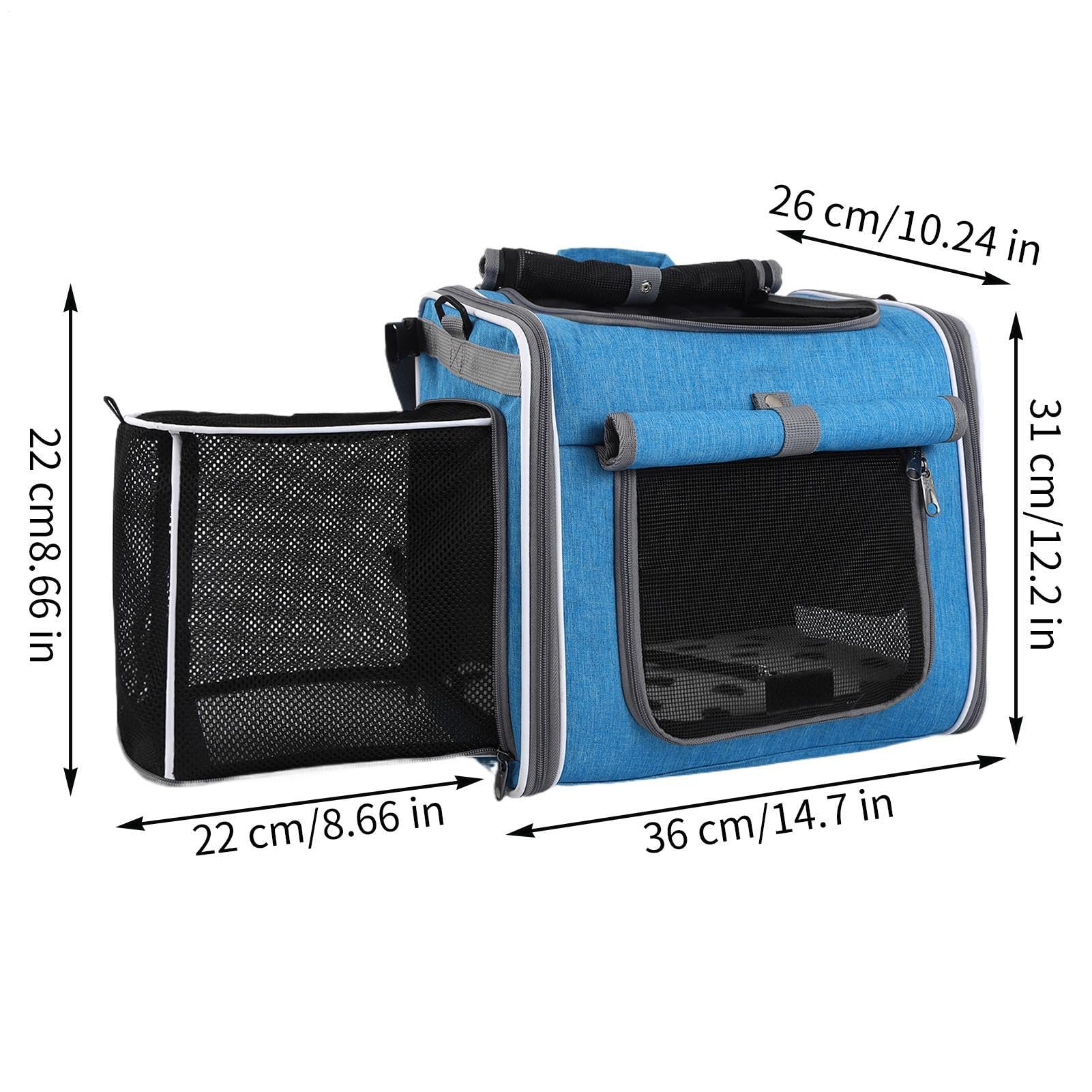 Cesta para Perros en Bicicleta, Transportín Delantero para Perros en Bici, Mochila Ajustable con Ventilación para Excursiones Y Paseos