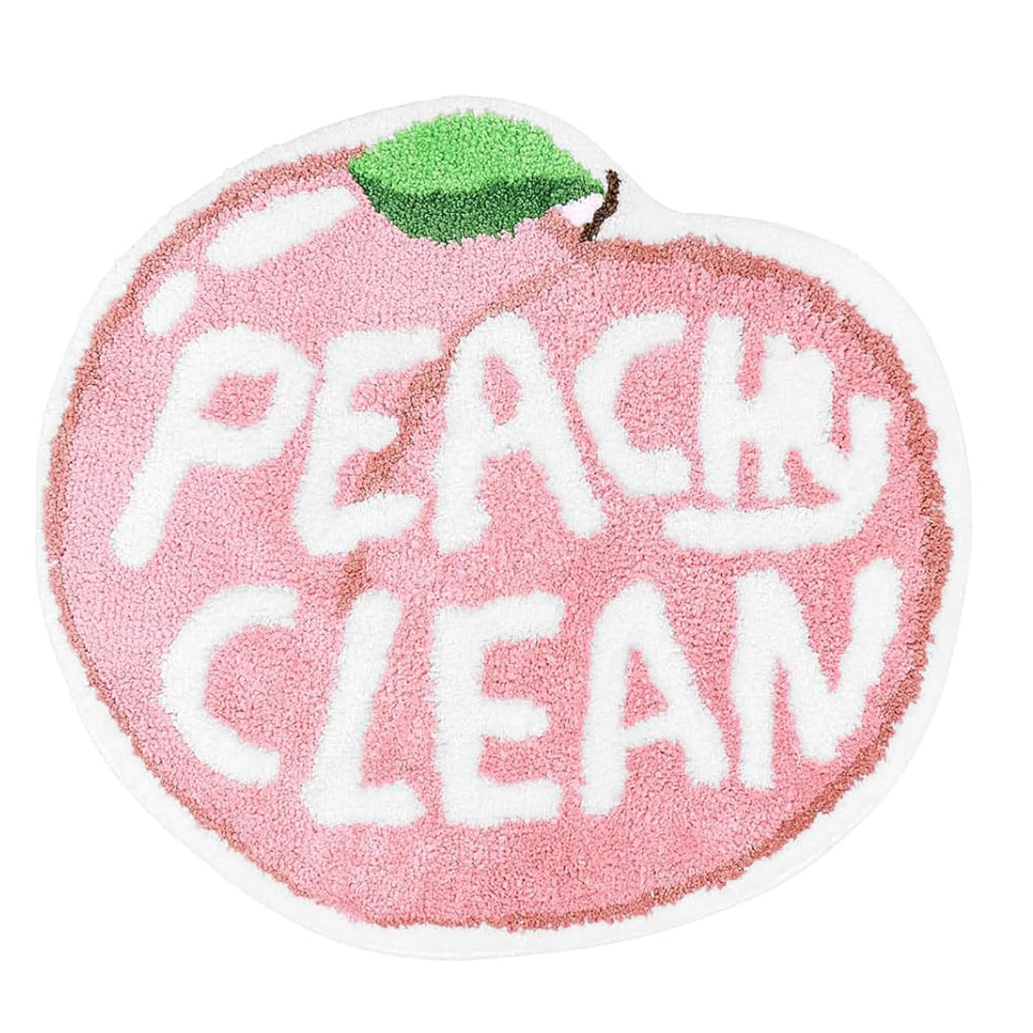 Fruit Peach Bathroom Rug, Furry Peachy Clean Bath Mat Pink Peach Bathroom Decor, Super Soft Absorbent Non Slip Peachy Clean Floor Mat for Bedroom Living Room Bathroom - 25.5 x 23.6 Inches