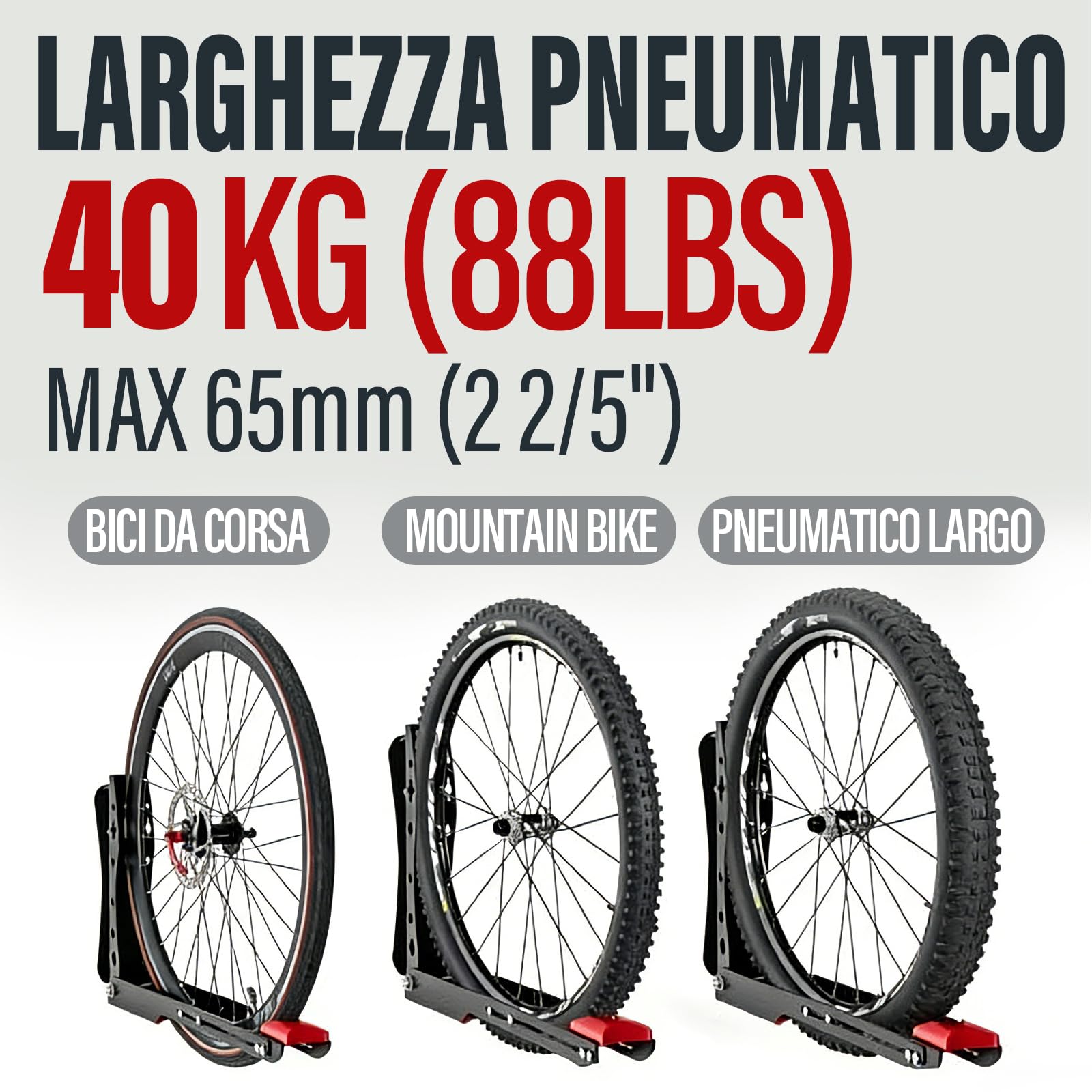 Supporto da Parete Girevole per Bicicletta | Porta Bici MAX. 40 kg | Appendici per Biciclette Senza Sollevamento Pesante per Garage | Supporto Pieghevole e Rotante ±70° per Biciclette |