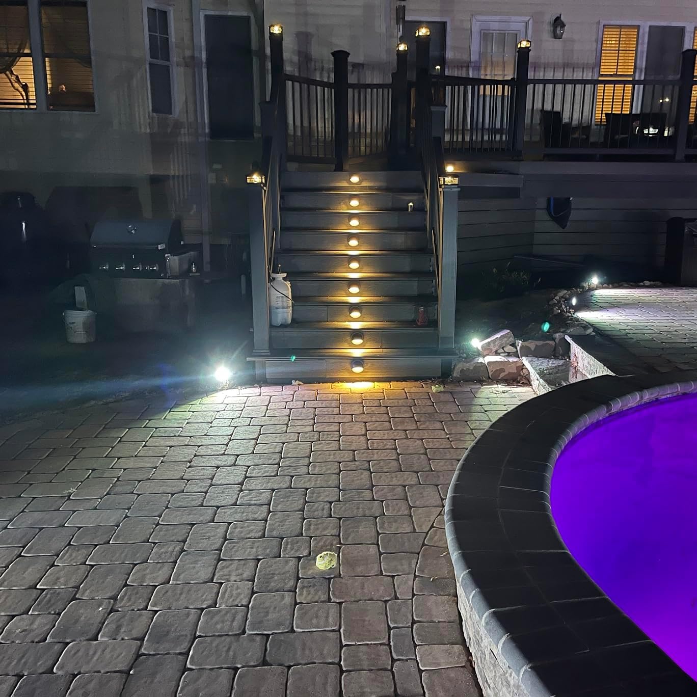 LED Low Voltage Deck Lights 2700K Landscape Railing Fence Light 180LM 12-24V AC/DC Aluminum Housing Outdoor Step Lights IP65 with Wire Nuts 4FT Corded ORB Finish 3.74 Inch Diameter 6-Pack