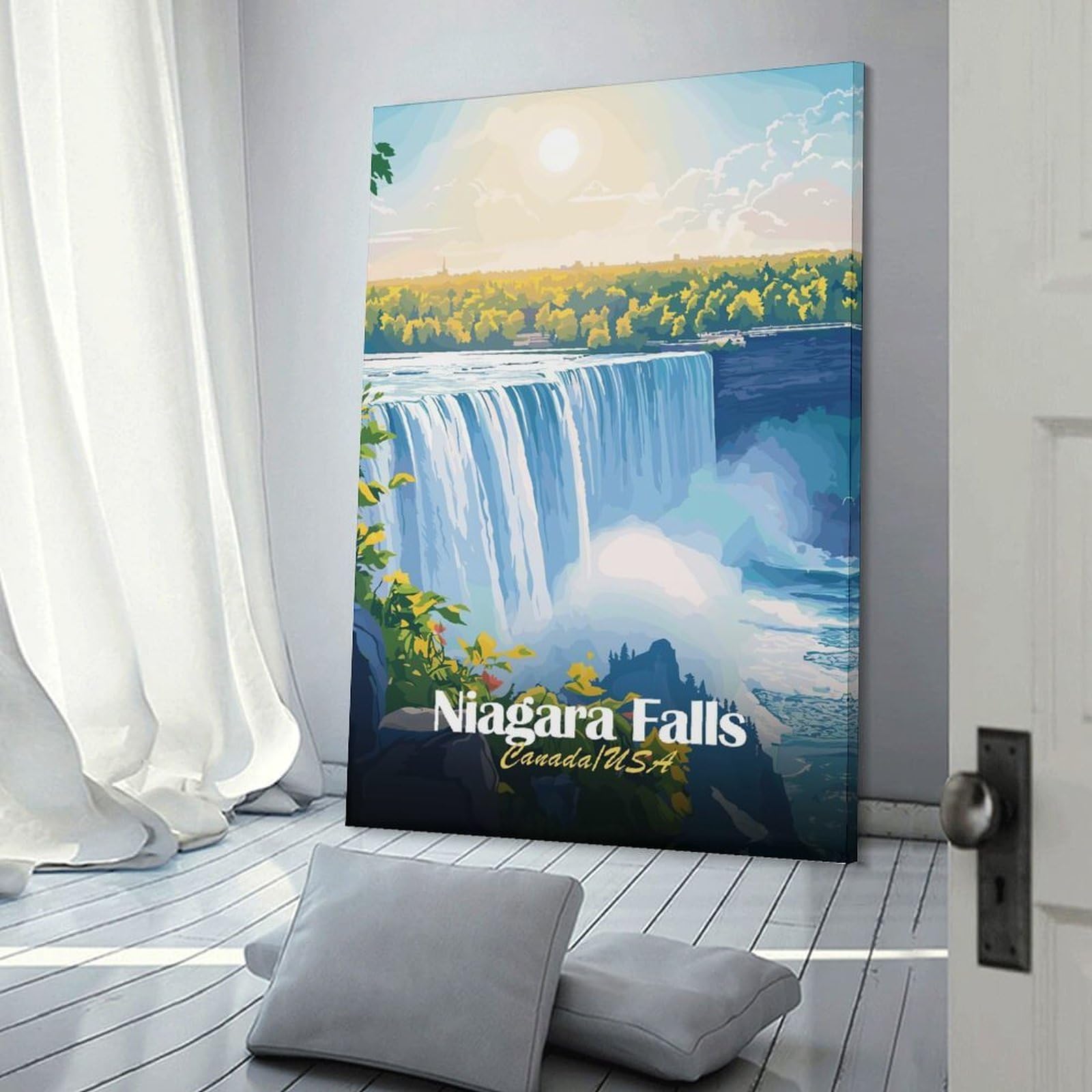 Junmoney Niagara Falls Decorative Wall Artwork, 12x18inch(30x45cm), for Corridors, Hallways Or Apartment Entries, Home Artwork for First Impressions