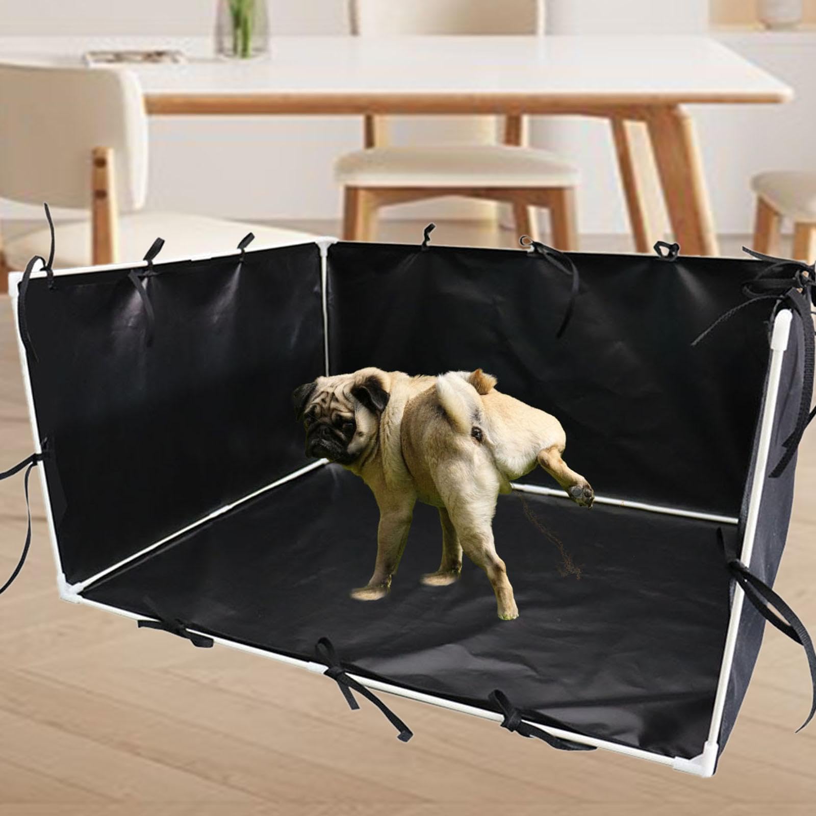 perfk Innenhunde Töpfchen Tablett hohe Wände Hund Toilettenzaun kein Verschütten bequem Hundetoilettenwand für Wohnung