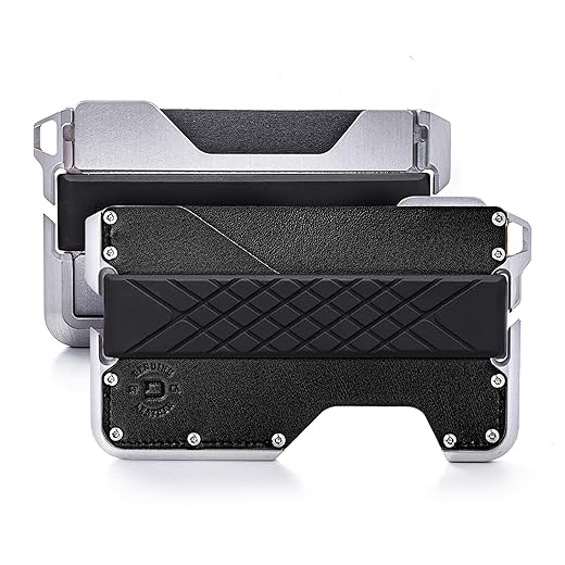 Dango Tactical Wallet – RFID Blocking Card Holder for Men - Leather Lined Slim Minimalist - Integrated Rail System & Cash Band - Easy Access to Money and Cards – D01 Bifold EDC Front Pocket Billfold