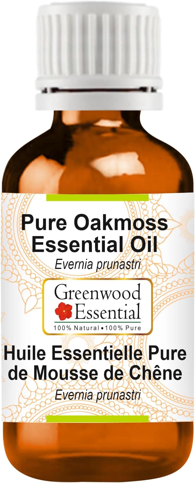 Pure Oakmoss Essential Oil (Evernia prunastri) Steam Distilled Natural Therapeutic Grade 5ml (0.16 oz)