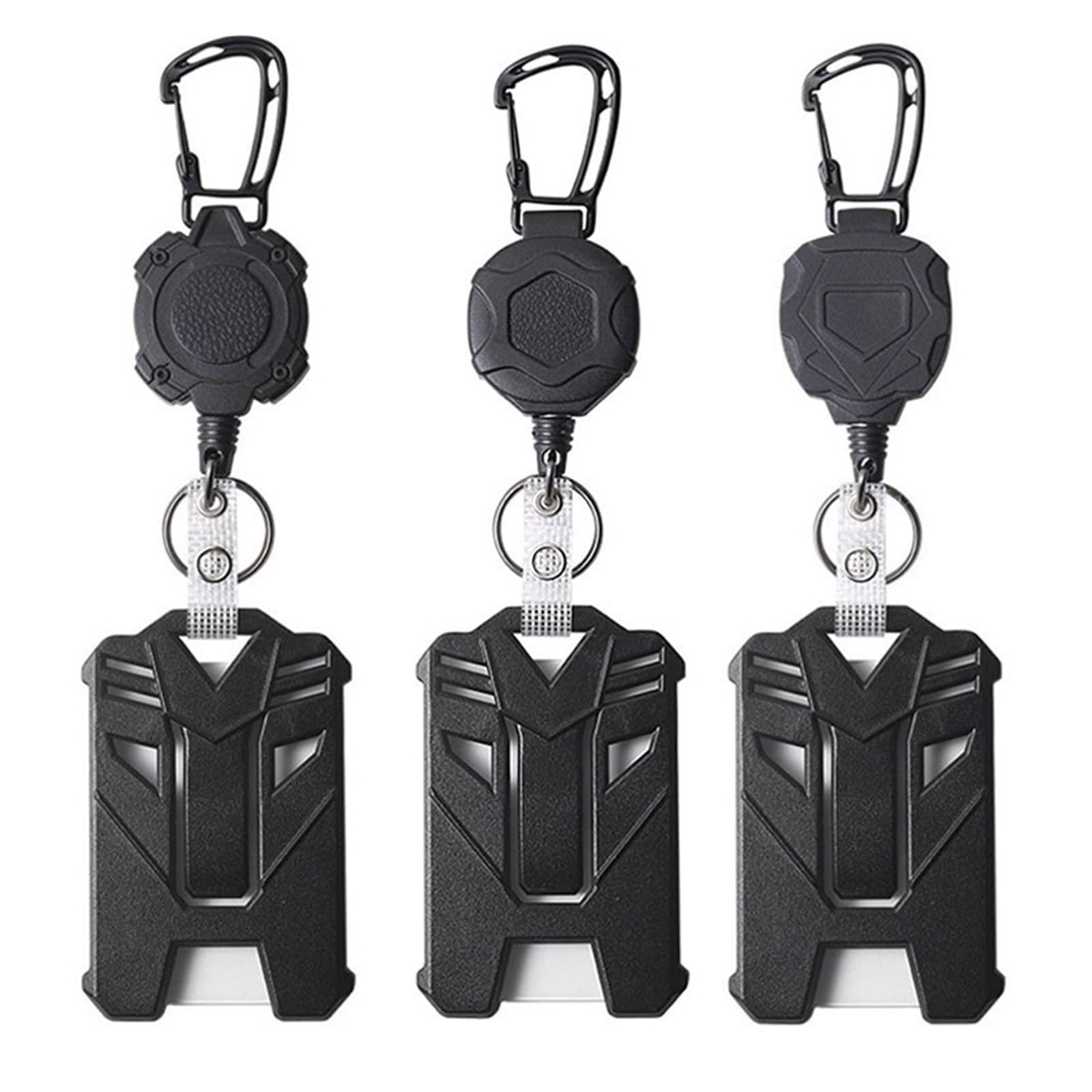 Portabadge con clip for portacarte di credito Custodia for autobus Portadocumenti retrattile resistente-3 stile Adatto all'uso in ufficio(3 Set ABC)