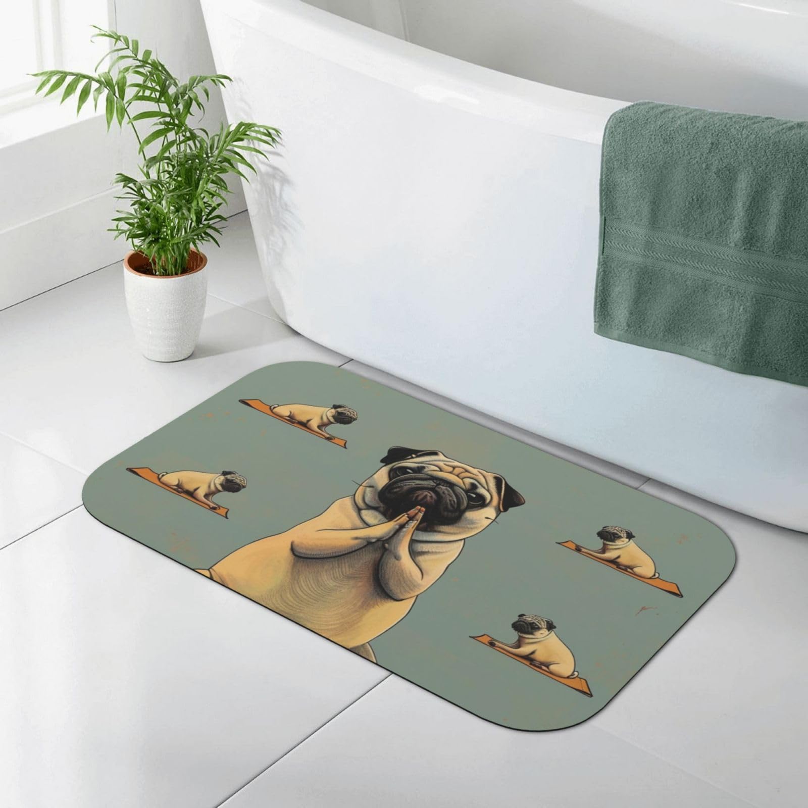 Tapis de bain carlin yoga pour égayer votre salle de bain après la douche matin et soir