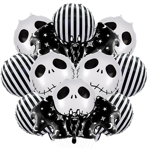 Halloween Balloons, Black Bat Balloons, Skeletons Skull Foil Balloon for