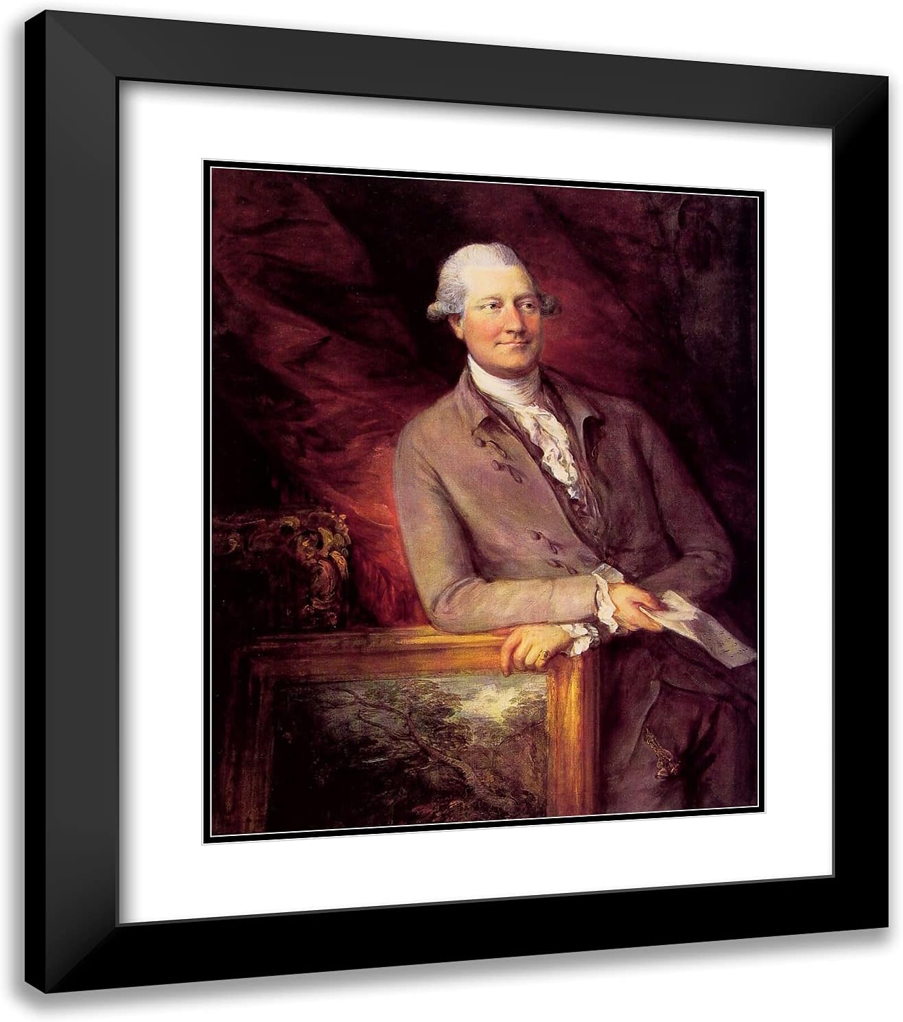 ArtDirect Gainsborough, Thomas 20x23 Gold Ornate Framed Art Print with Double Matting Titled: James Christie
