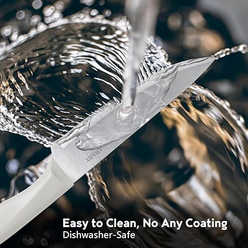 Miniatura 7 de Juego de utensilios de cocina de 19 piezas, 11 piezas de utensilios de cocina de silicona, juego de 6 cuchillos blancos afilados de acero inoxidable