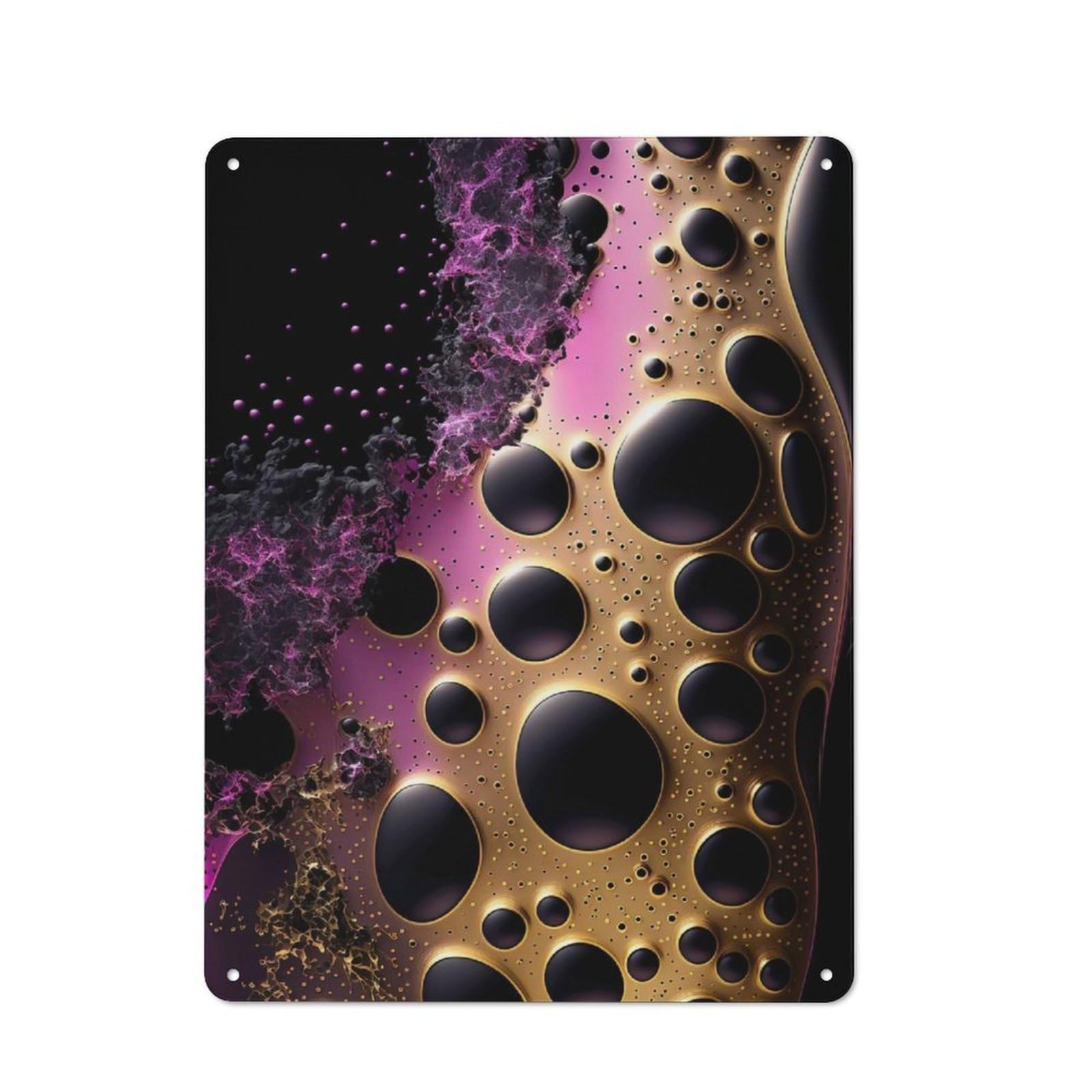 Junmoney Style-22 Vintage Metal Plaque 40X30cm Featuring Violet And Gold For Hallway Wall, For Wall Display Collectors