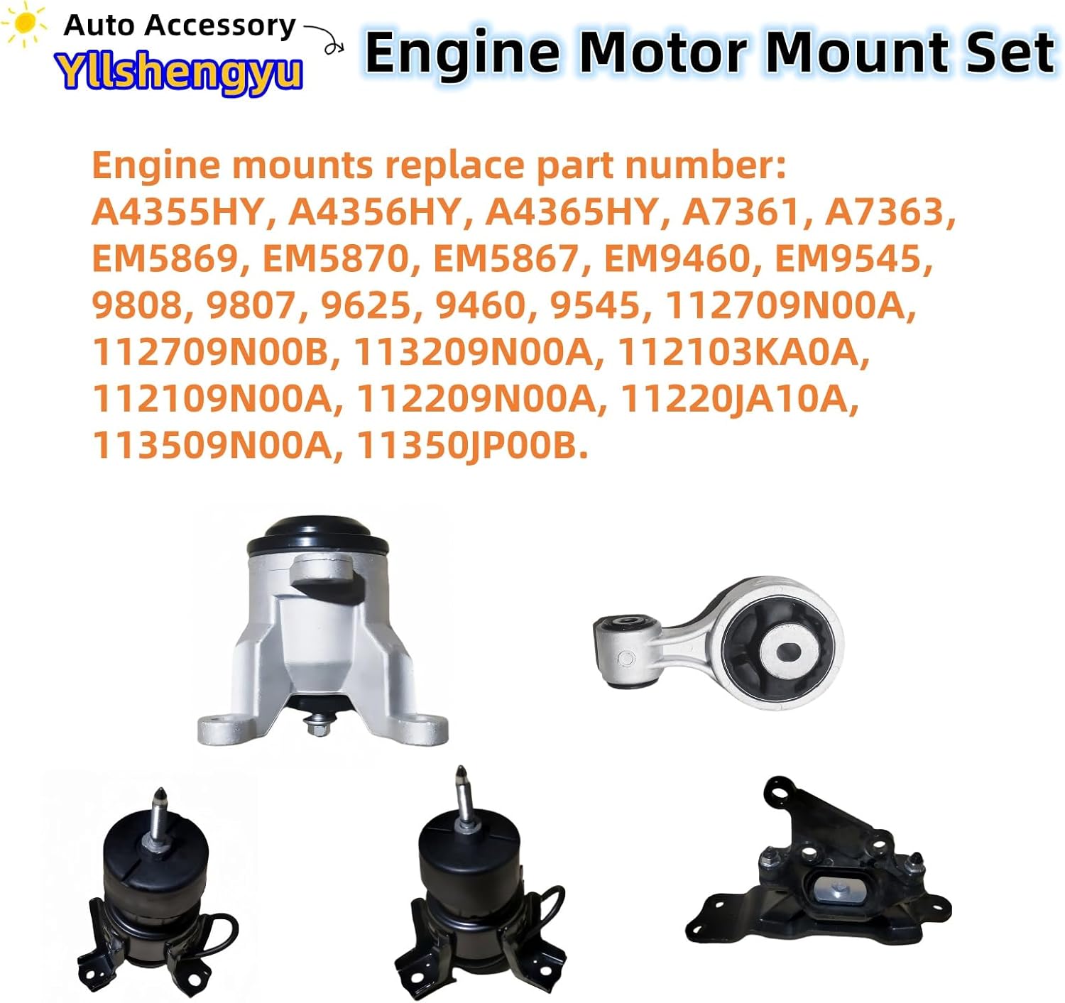 3Pcs Engine Motor & Transmission Mount Kit - Compatible with Nissan Altima 2007-2012 & Maxima 2009-2014 V6 3.5L, Replaces 9808 EM5867 9807 9545 9460 A4355HY A4365HY A4356HY A7363 A7361