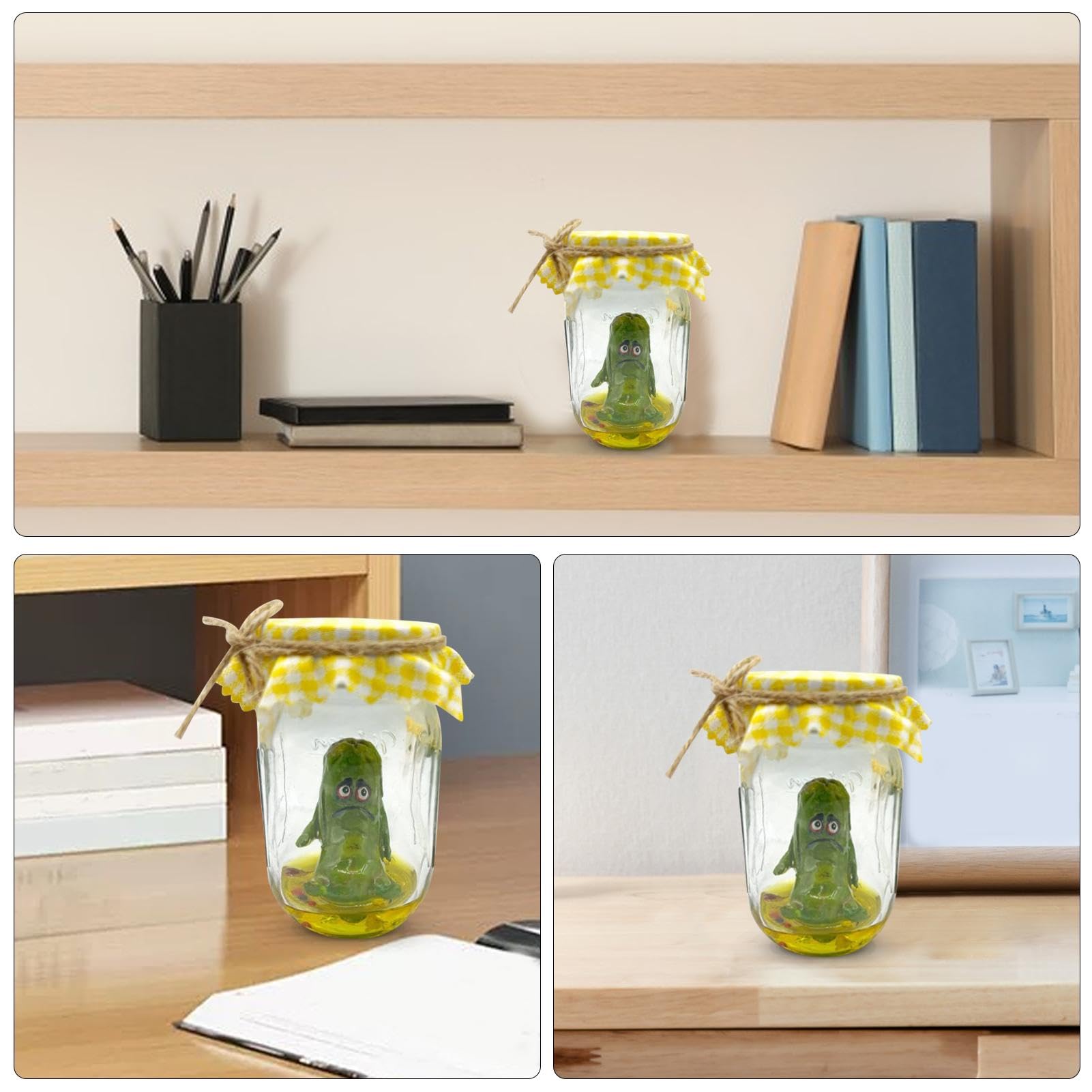 Gurken-Glas-Figur, Schreiende Miniatur-Glasgurke, H Produktbild-Vorschau 3