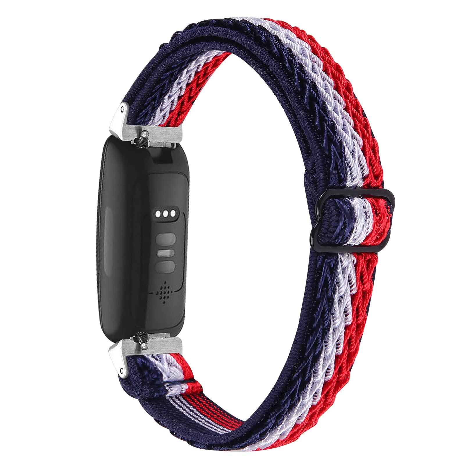 Gimuk Elastic Strap compatible with Fitbit Inspire 2/Inspire/Inspire HR/Ace 2/Ace 3, Women Men Soft Breathable Nylon Fabric Sport Replacement Watch Strap Band Stretchy Wristband (Blue Red)