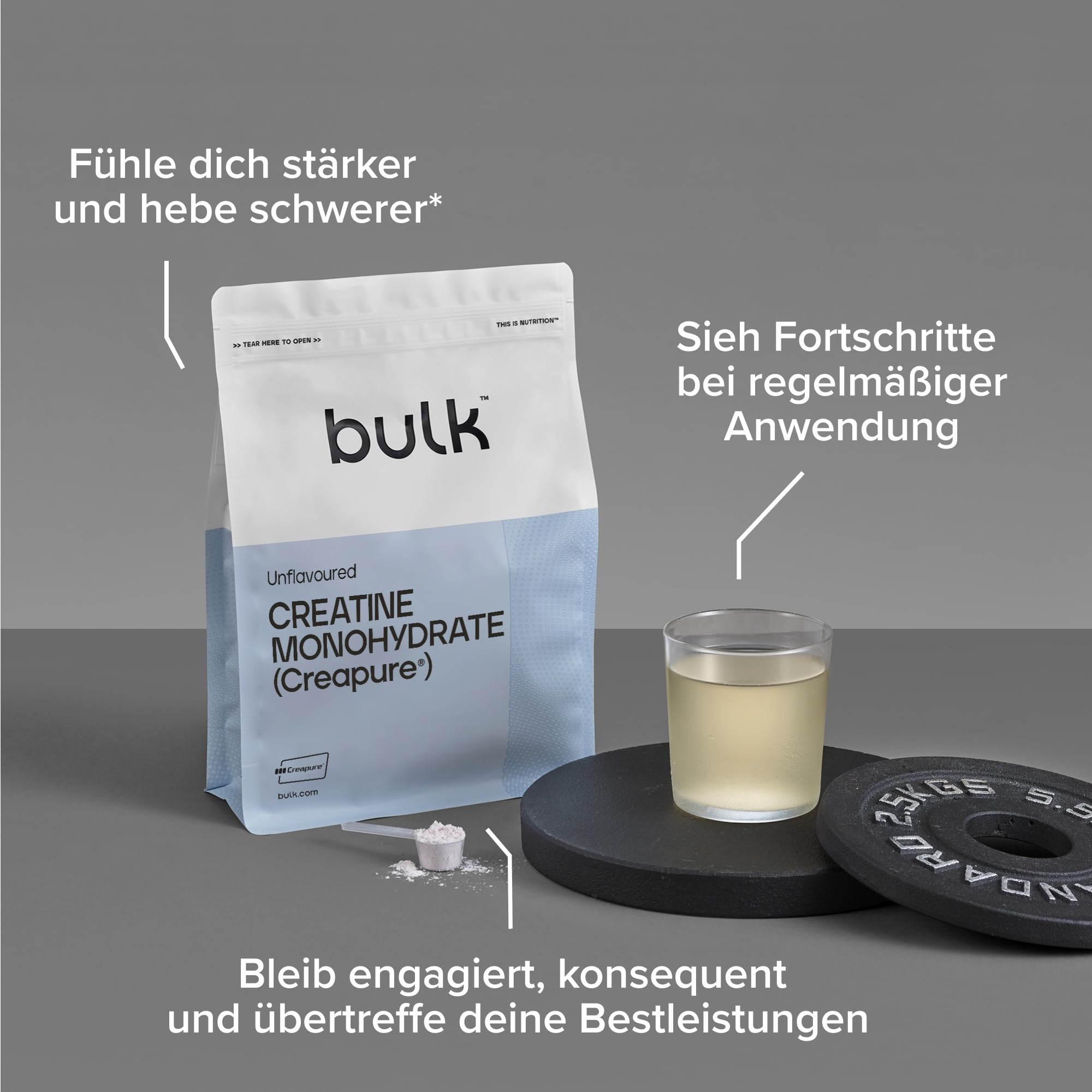 Bulk Creapure Kreatin Monohydrat Pulver, Reinste Form von Kreatin, mikronisiert, Creatin, 500 g