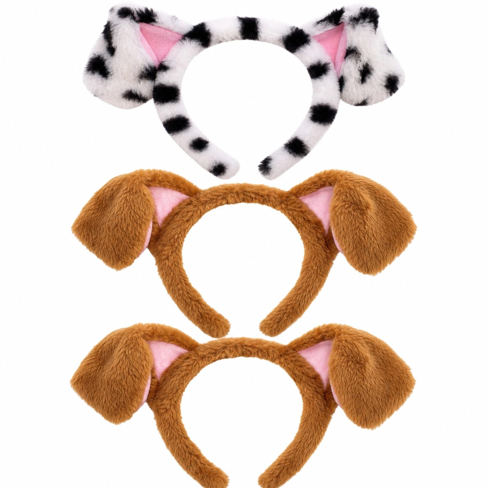 MAUDFEK 3 PCS Dog Ears, Dog Ears Headband, Puppy Ears Accessory Set, Adjustable Pet Costume Headwear, Offer Variety for Different Mood Expressions and Outfit Combinations